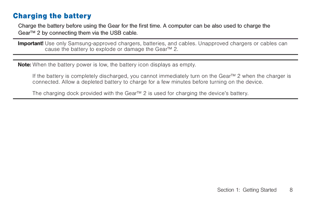 Samsung SMA380, GEN, 40914, BN66 user manual Charging the battery 