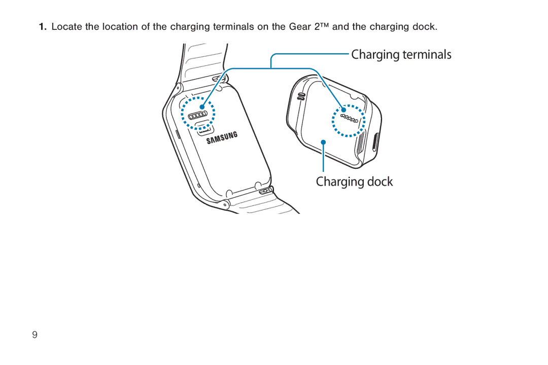 Samsung 40914, GEN, SMA380, BN66 user manual Charging terminals Charging dock 