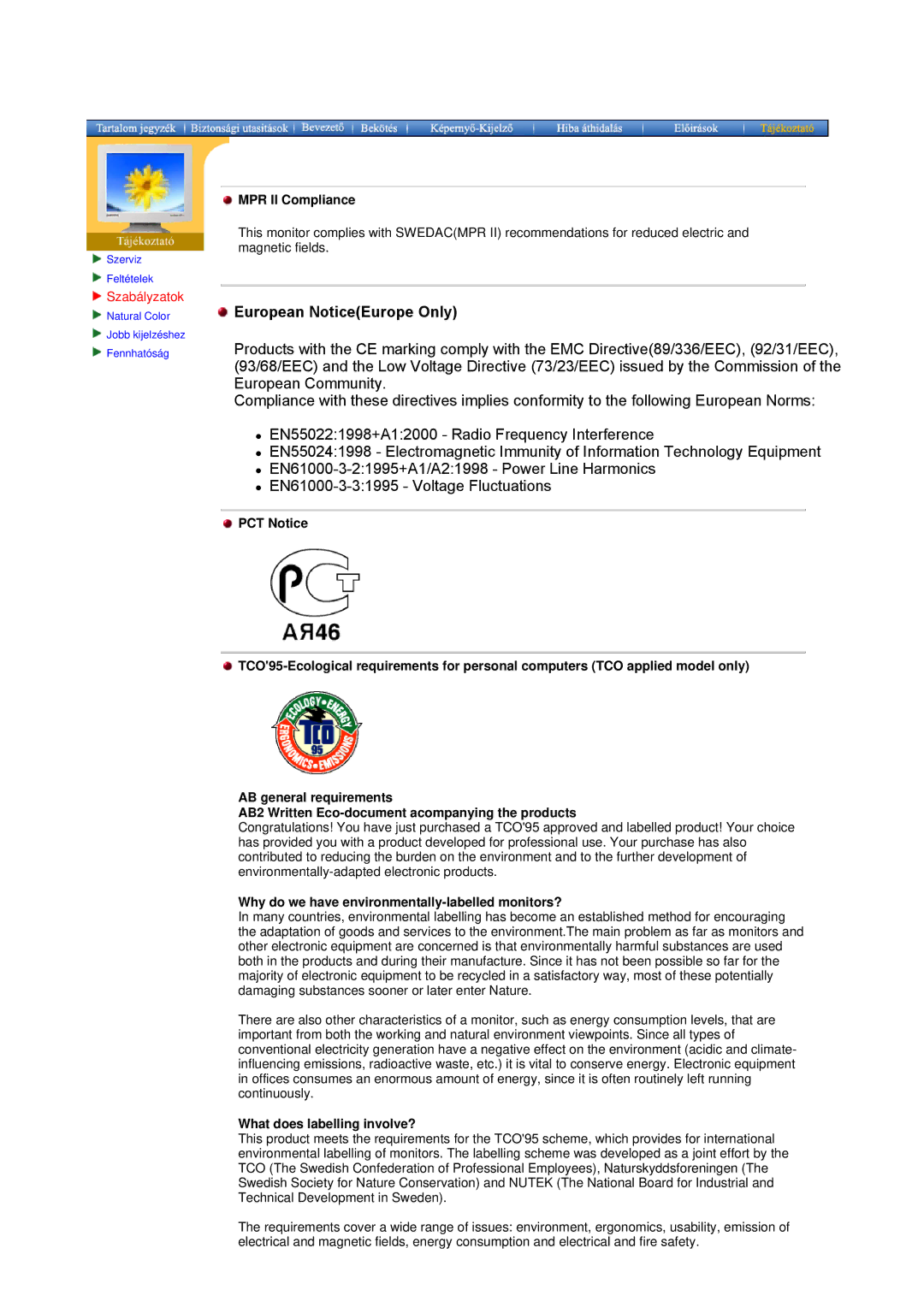 Samsung GH15HSSN/EDC MPR II Compliance, Why do we have environmentally-labelled monitors?, What does labelling involve? 