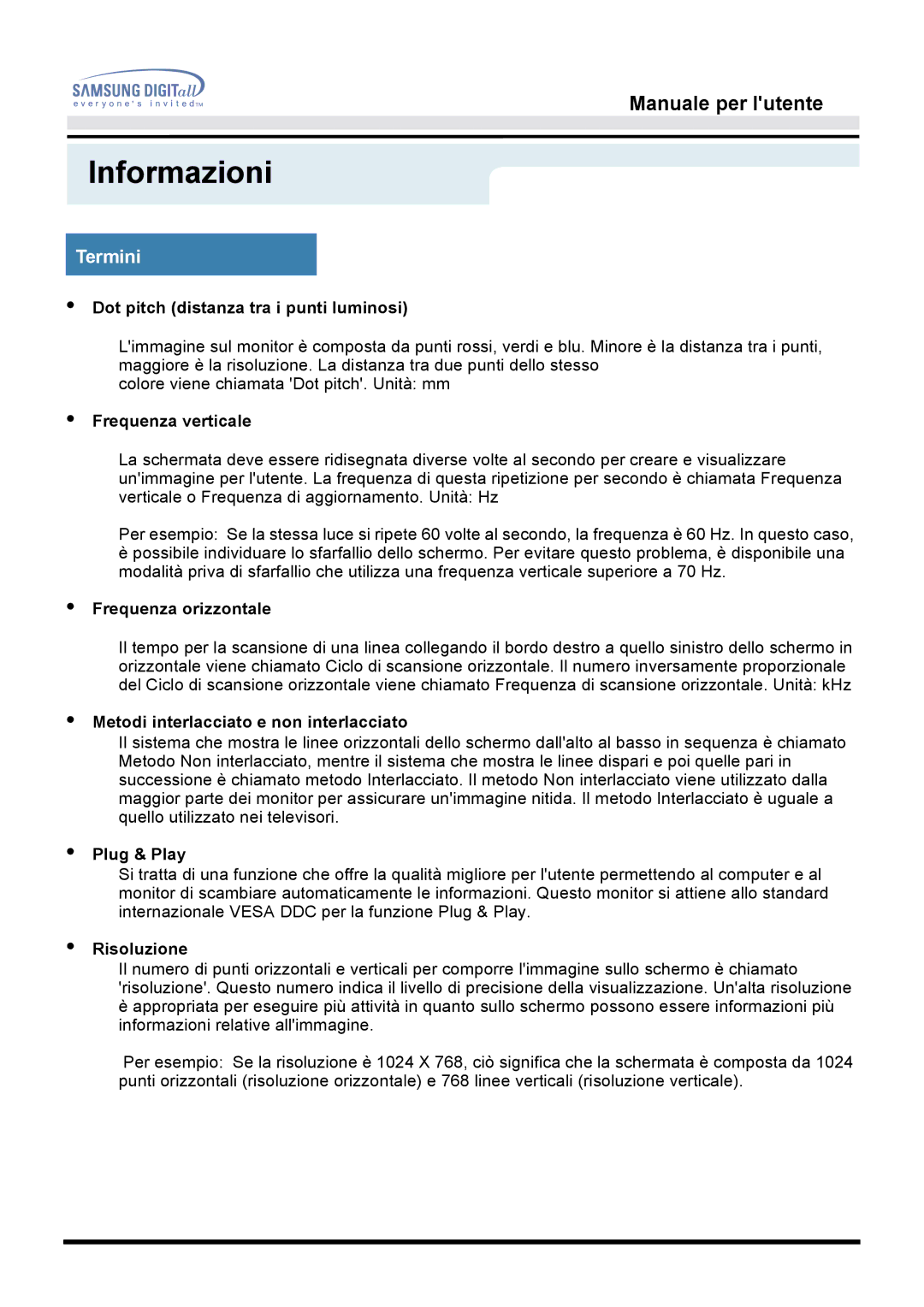 Samsung GH15DSSN/EDC manual Termini 