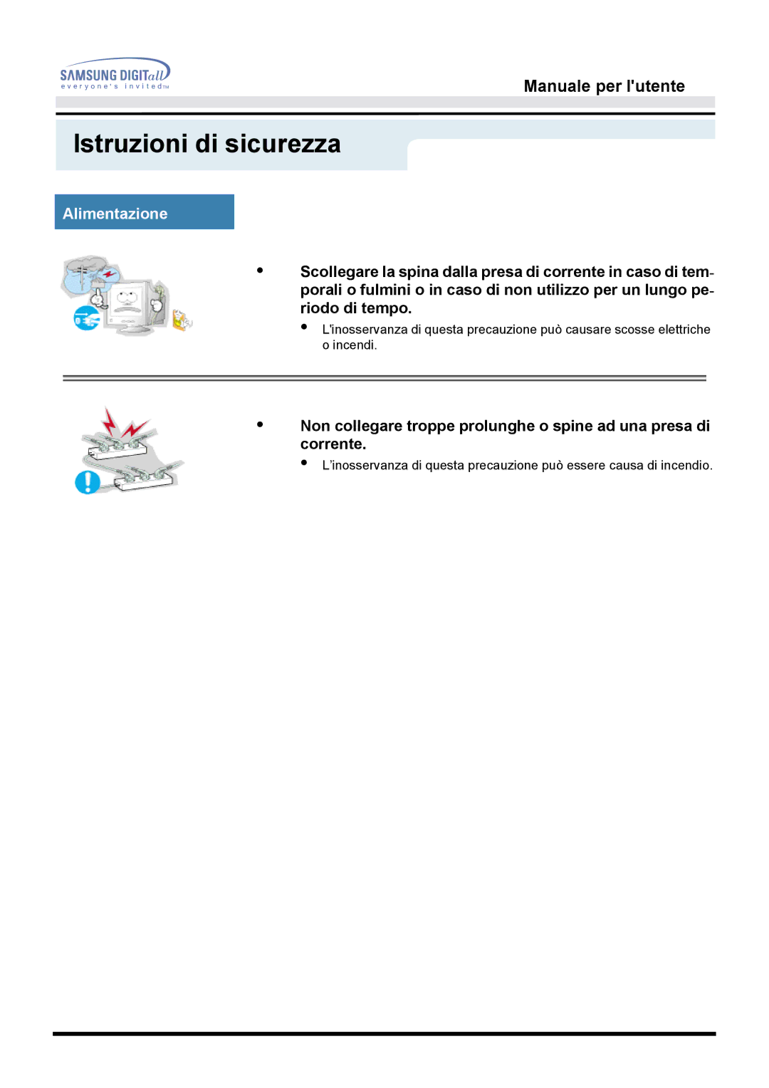 Samsung GH15MSAS/EDC, GG15MSAN/EDC, GG15MSAS/EDC, GH15MSAN/EDC, GH15MSSN/EDC manual Istruzioni di sicurezza 