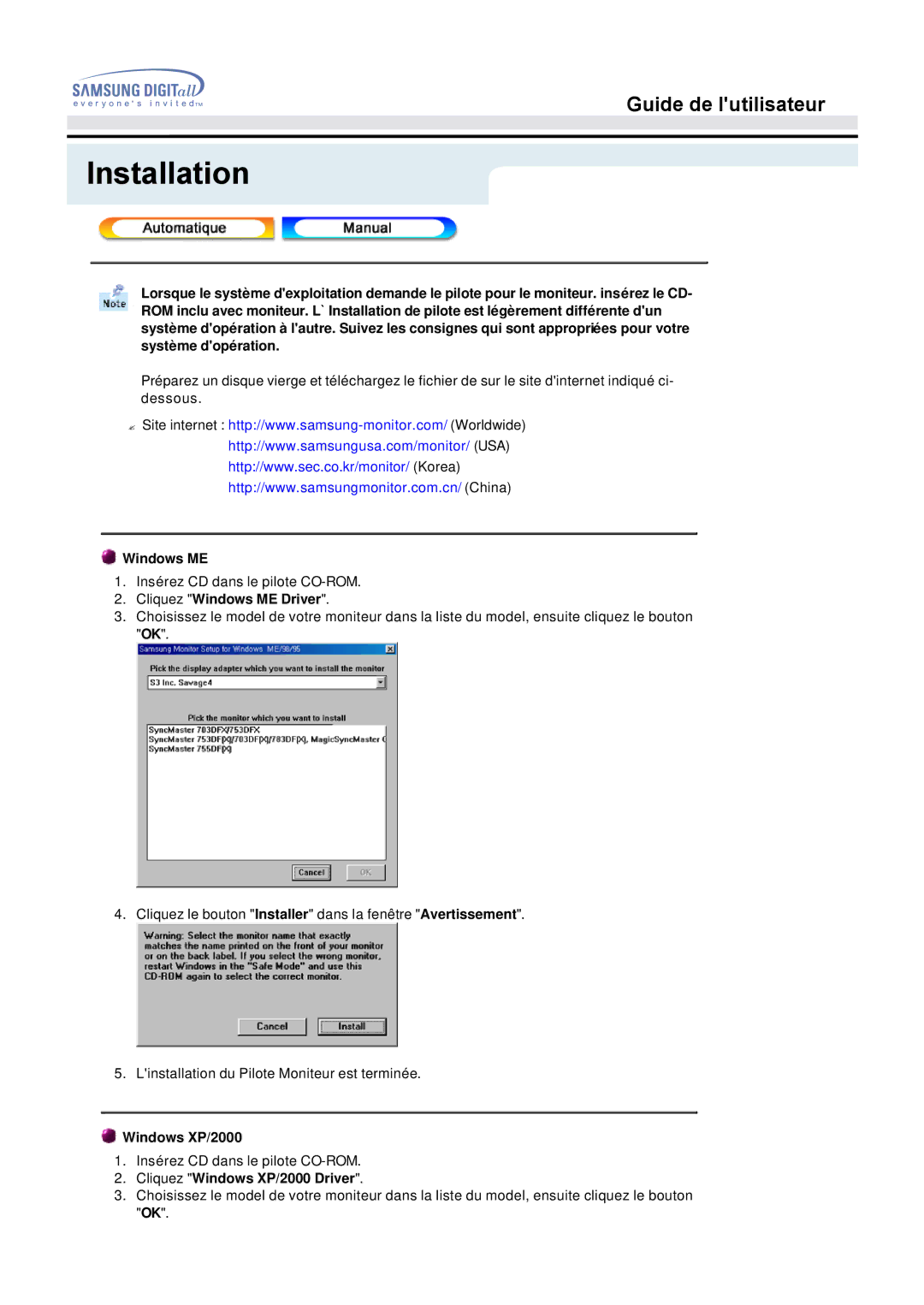 Samsung GH15MSAB/EDC, GH15MSSS/EDC, GH15LSSN/EDC, GH15LSAB/EDC, GH15MSSB/EDC, GG15MSSB/EDC, GG15MSAB/EDC, GH15LSAS Windows ME 