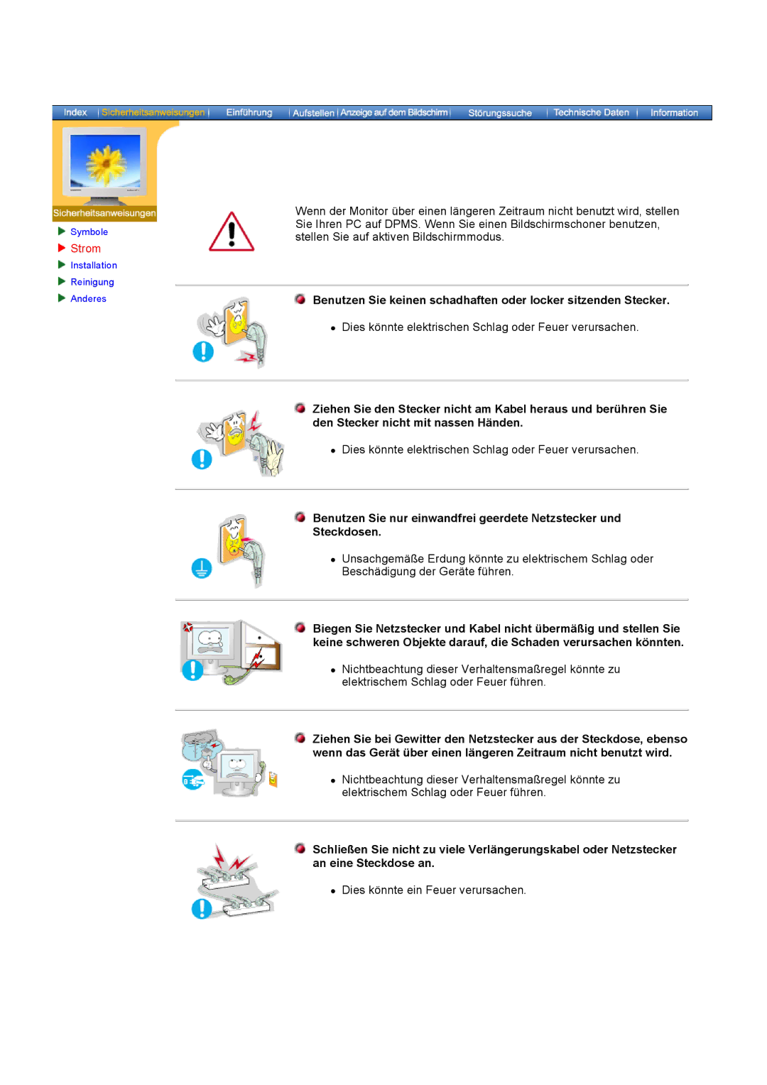 Samsung GH15PSAS/EDC manual Strom 