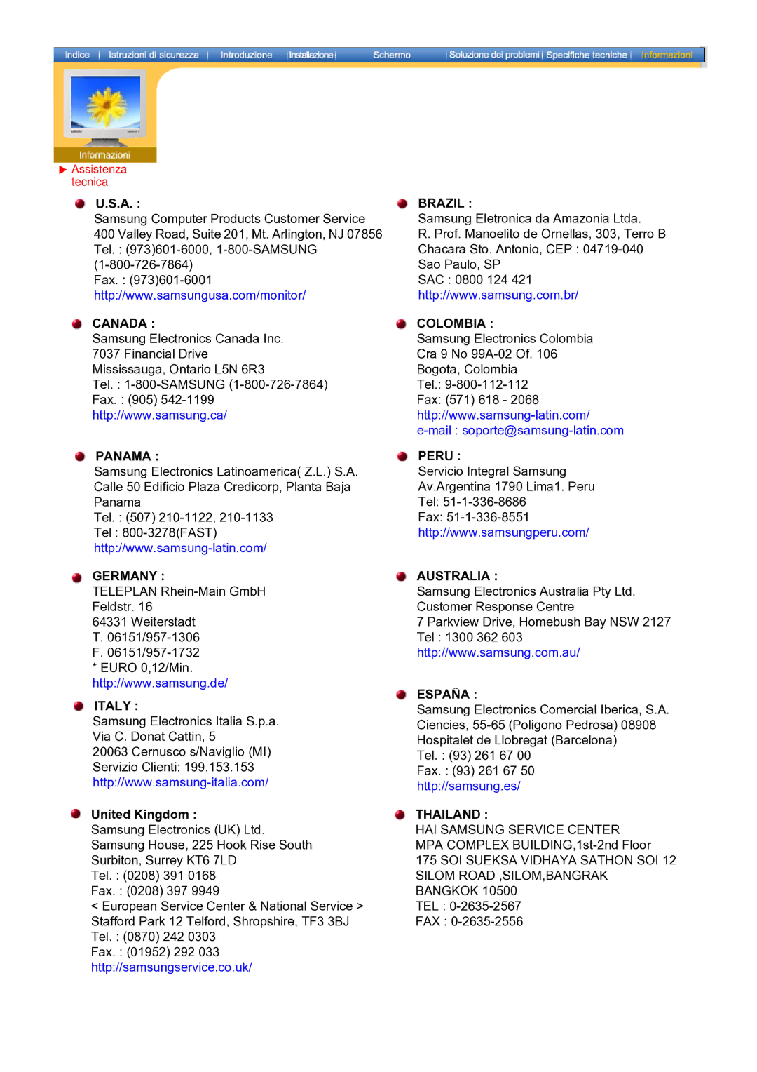 Samsung GH17ASAS/EDC manual Brazil, Assistenza tecnica 