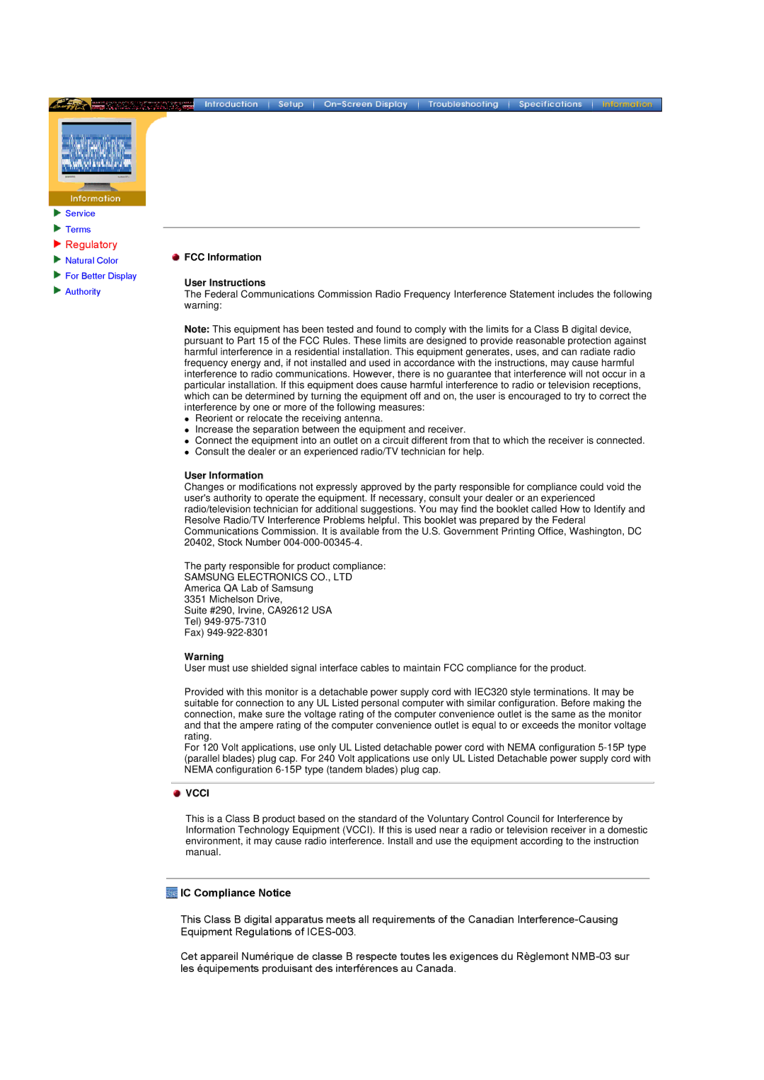 Samsung GH17ASMB/XSJ, GH17ASCB/XSJ, GH17ASBN/XSJ, NB17ASCB, GH17ASPS/EDC, GH17ASPB/EDC manual Regulatory, IC Compliance Notice 