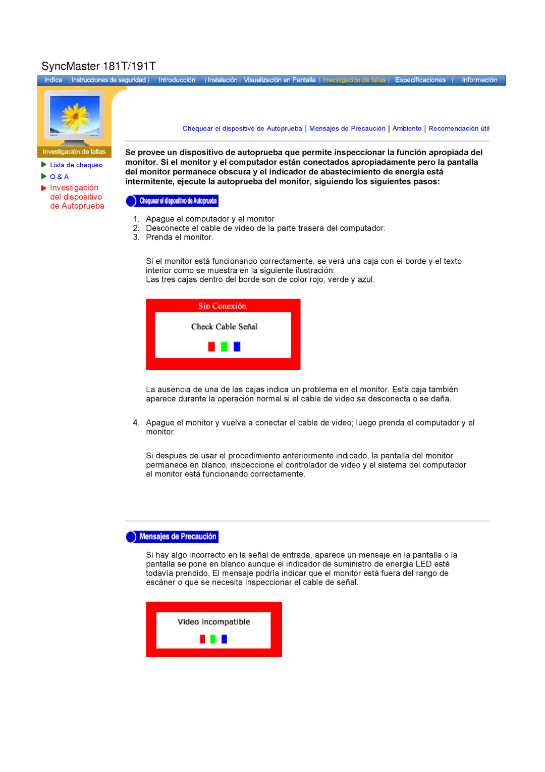 Samsung GH17ASPS/EDC, GH17ASAS/EDC, GH17ASAB/EDC manual Investigación del dispositivo de Autoprueba 