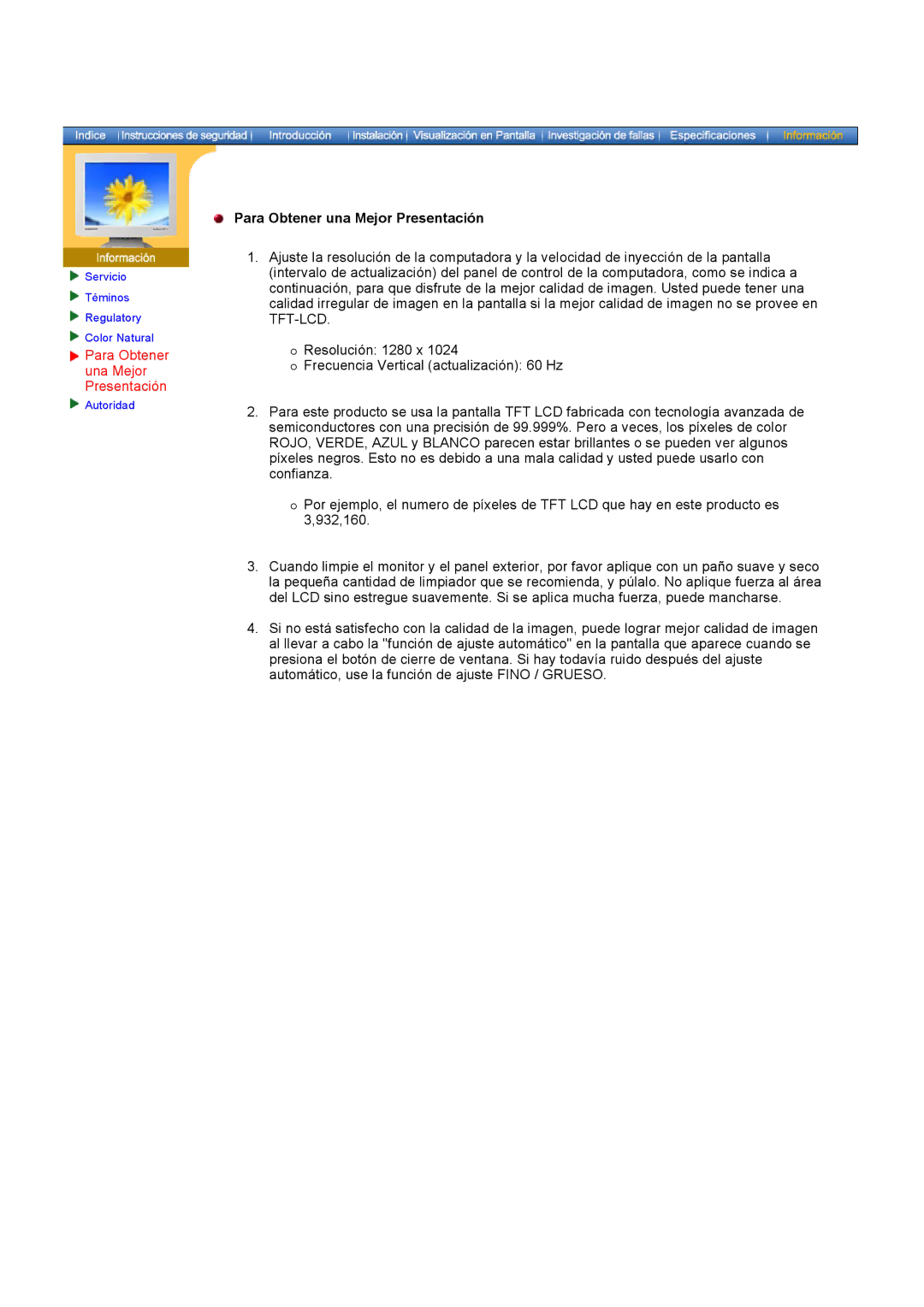 Samsung GH17ASAB/EDC, GH17ASPS/EDC, GH17ASAS/EDC manual Para Obtener una Mejor Presentación 