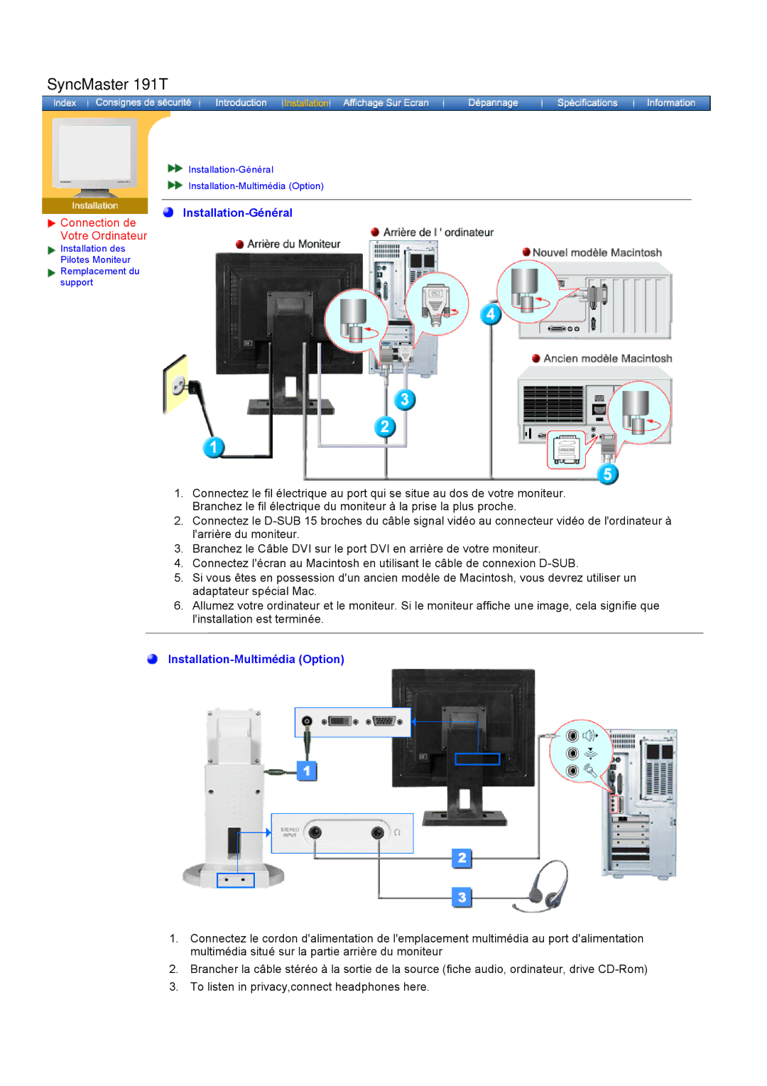 Samsung GH17ASPS/EDC, GH17ASPB/EDC, GH17ASAS/EDC, GH17ASAB/EDC manual Installation-Général 