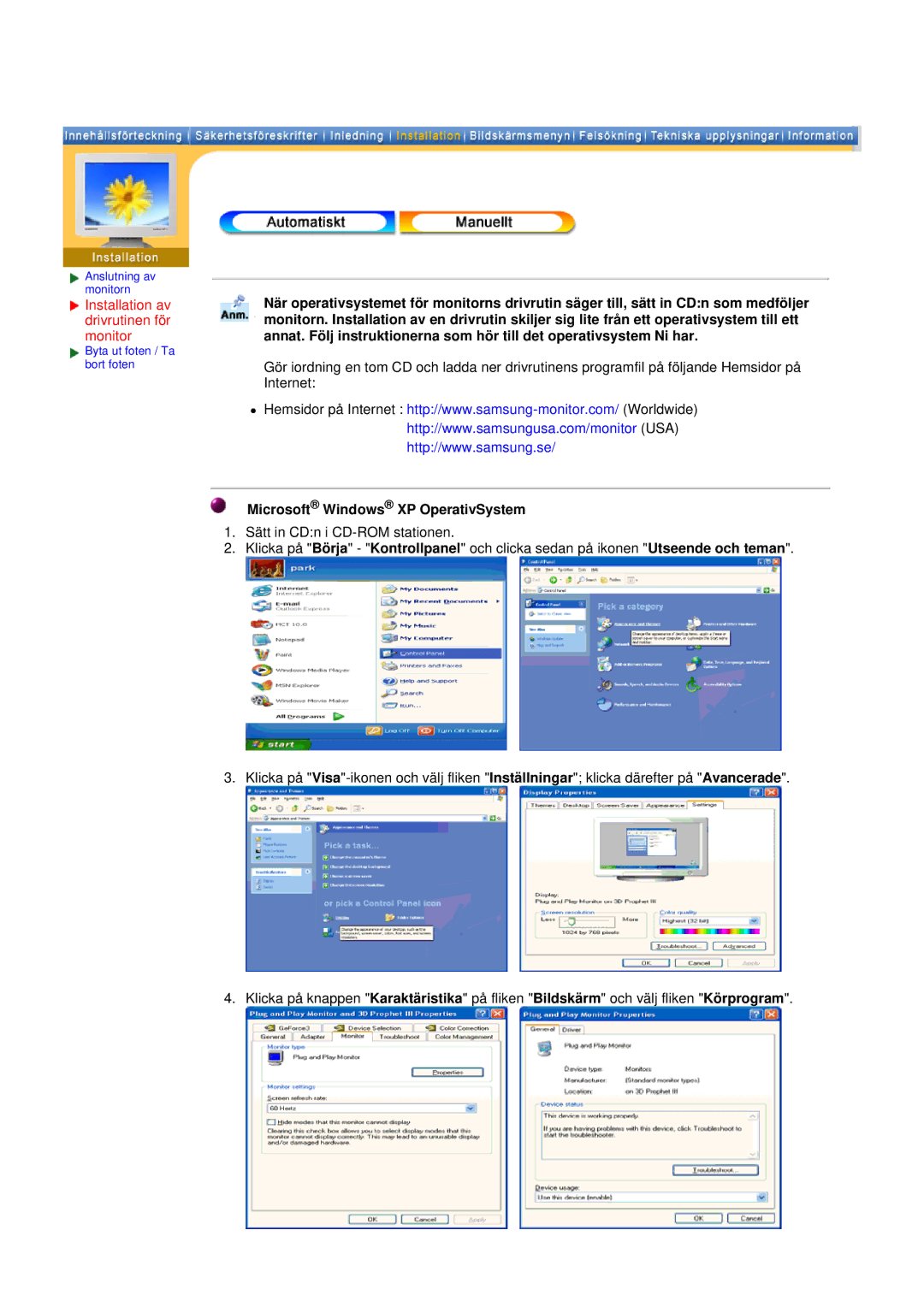 Samsung GH17ASPS/EDC, GH17ASPB/EDC, GH17ASAS/EDC, GH17ASAB/EDC manual Microsoft Windows XP OperativSystem 