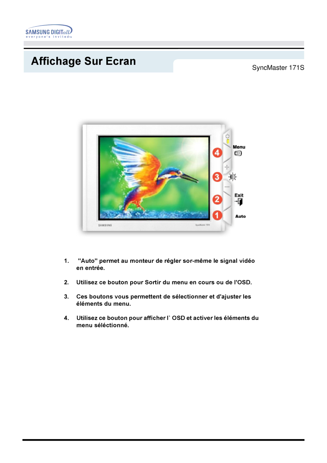 Samsung GH17ASPS/EDC, GH17ASPB/EDC, GH17ASAS/EDC, GH17ASAB/EDC manual SyncMaster 171S 