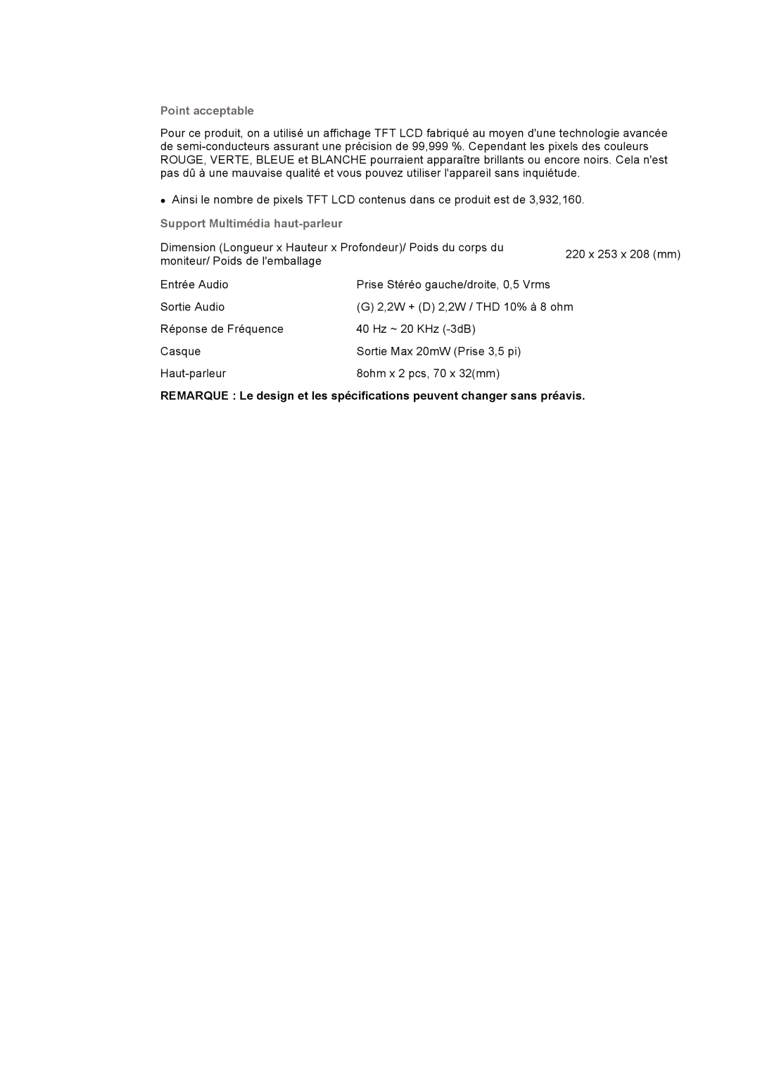 Samsung GH17ASAS/EDC, GH17ASPS/EDC, GH17ASPB/EDC, GH17ASAB/EDC manual Point acceptable 