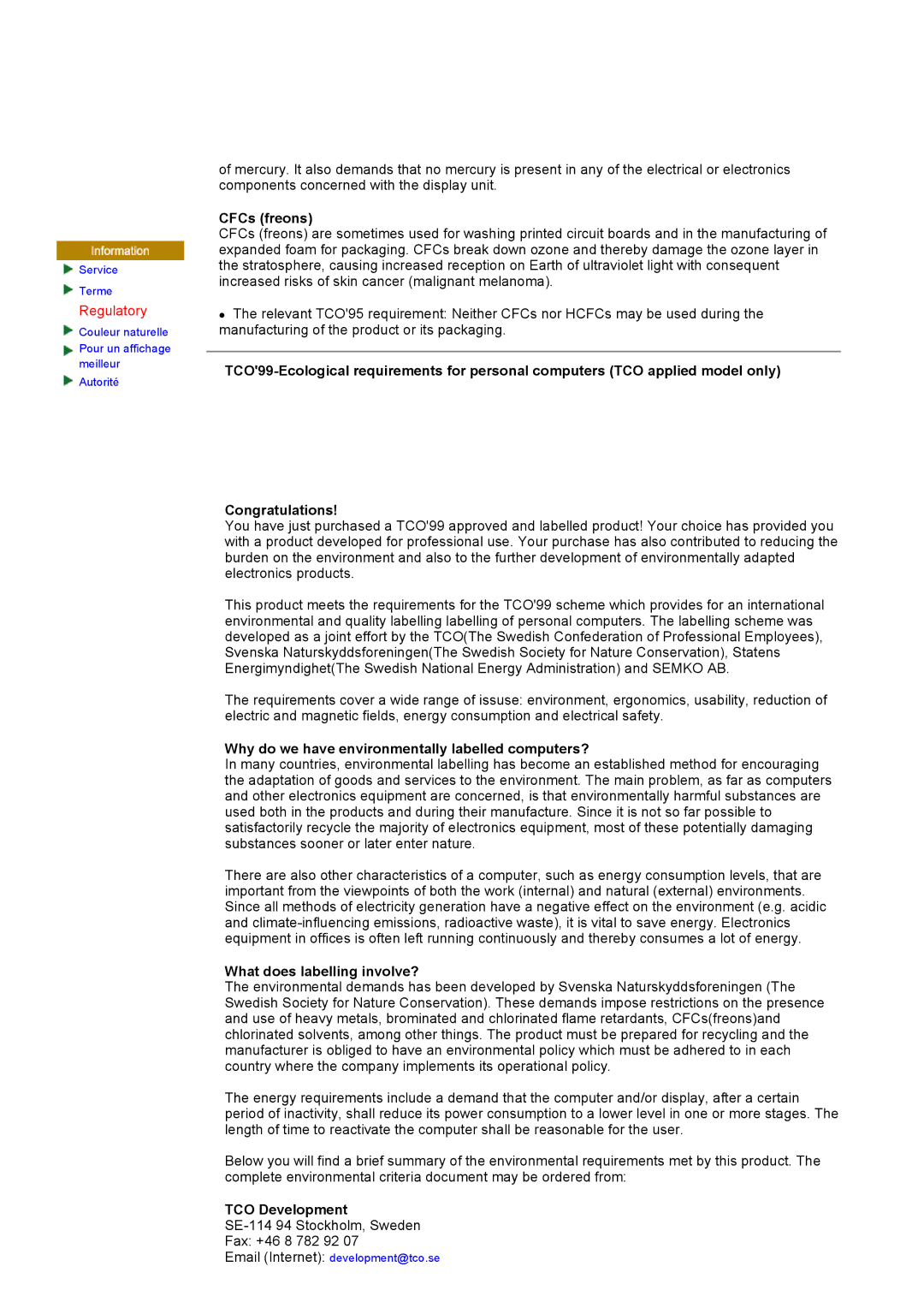 Samsung GH17ASPB/EDC, GH17ASPS/EDC manual CFCs freons, Why do we have environmentally labelled computers?, TCO Development 