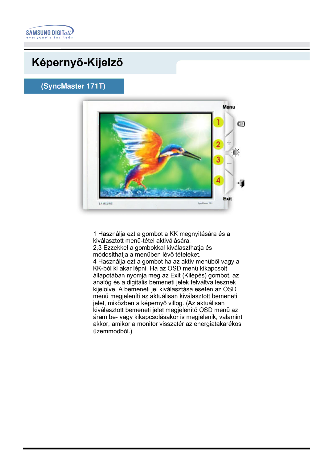 Samsung GH17BSPNV/EDC manual SyncMaster 171T 