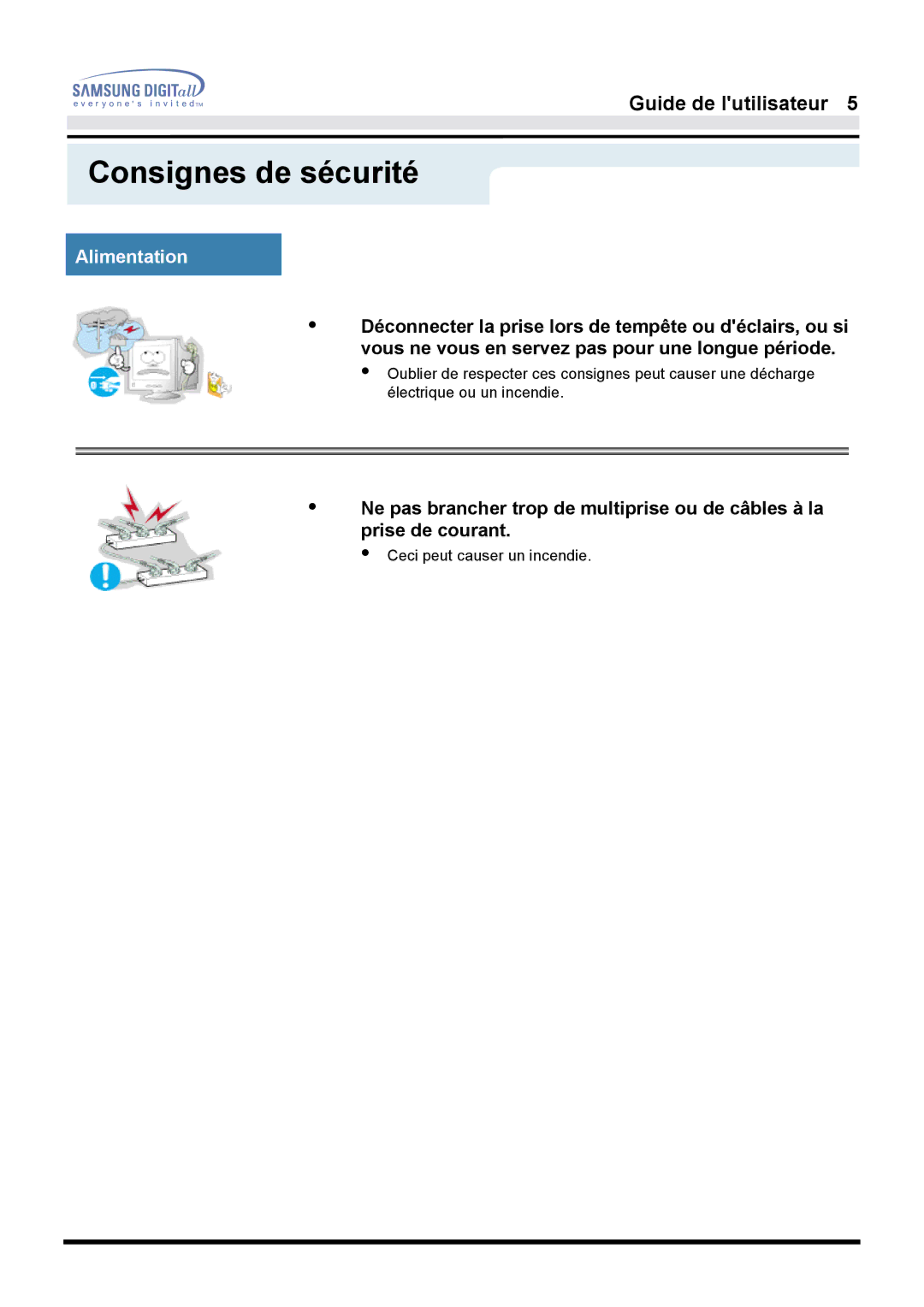 Samsung GH17LSANJ/EDC, GH17ESSNZ/EDC, GH17LSASJ/EDC, GH17LSAS/EDC, GH17LSSS, GH17LSSB/EDC manual Ceci peut causer un incendie 