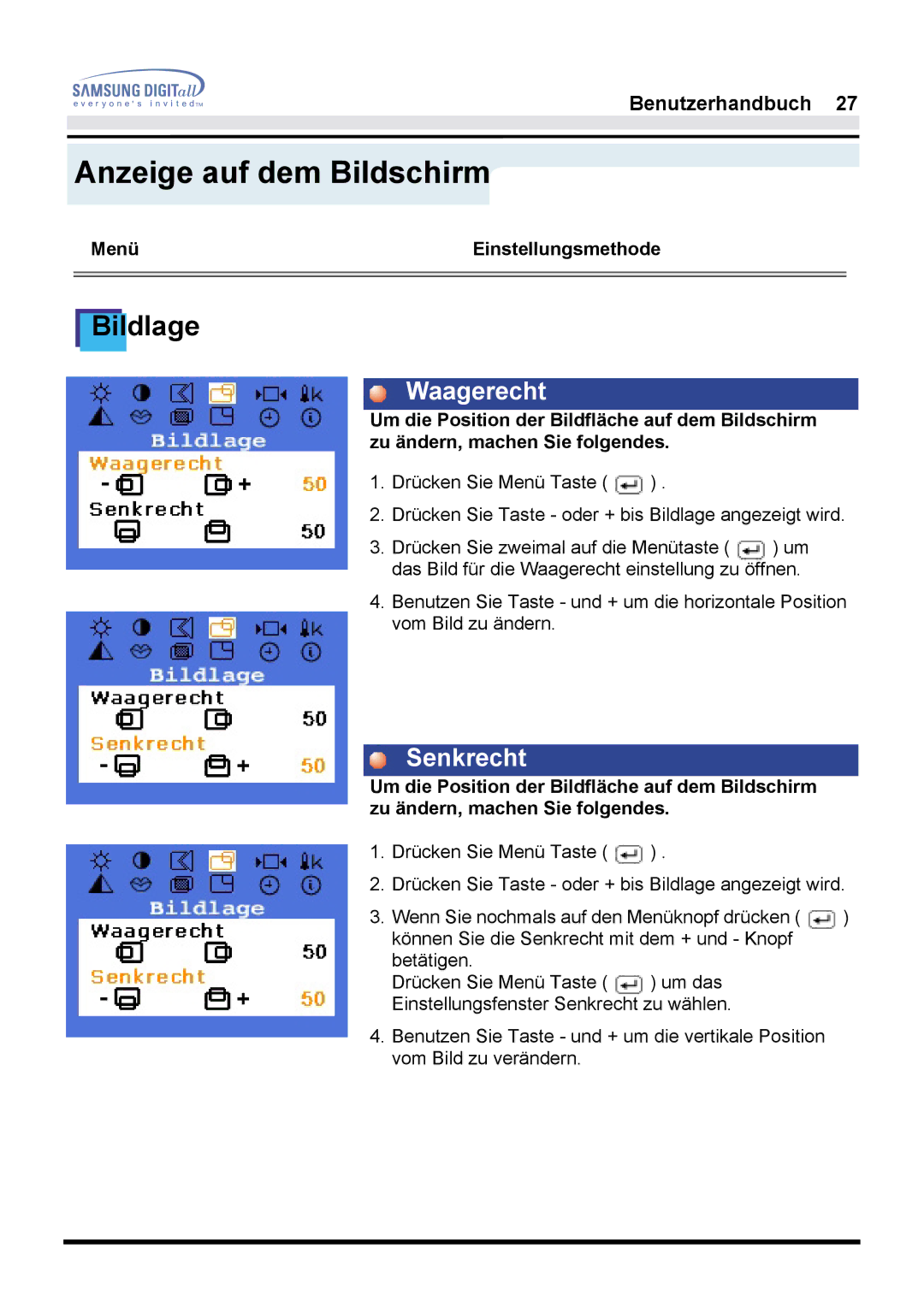 Samsung GH17LSSN/EDC, GH17HSSN/EDC, GH17ESSNZ/EDC, GH17LSASJ/EDC, GH17LSAS/EDC, GH17LSSS, GH17LSSB/EDC Waagerecht, Senkrecht 