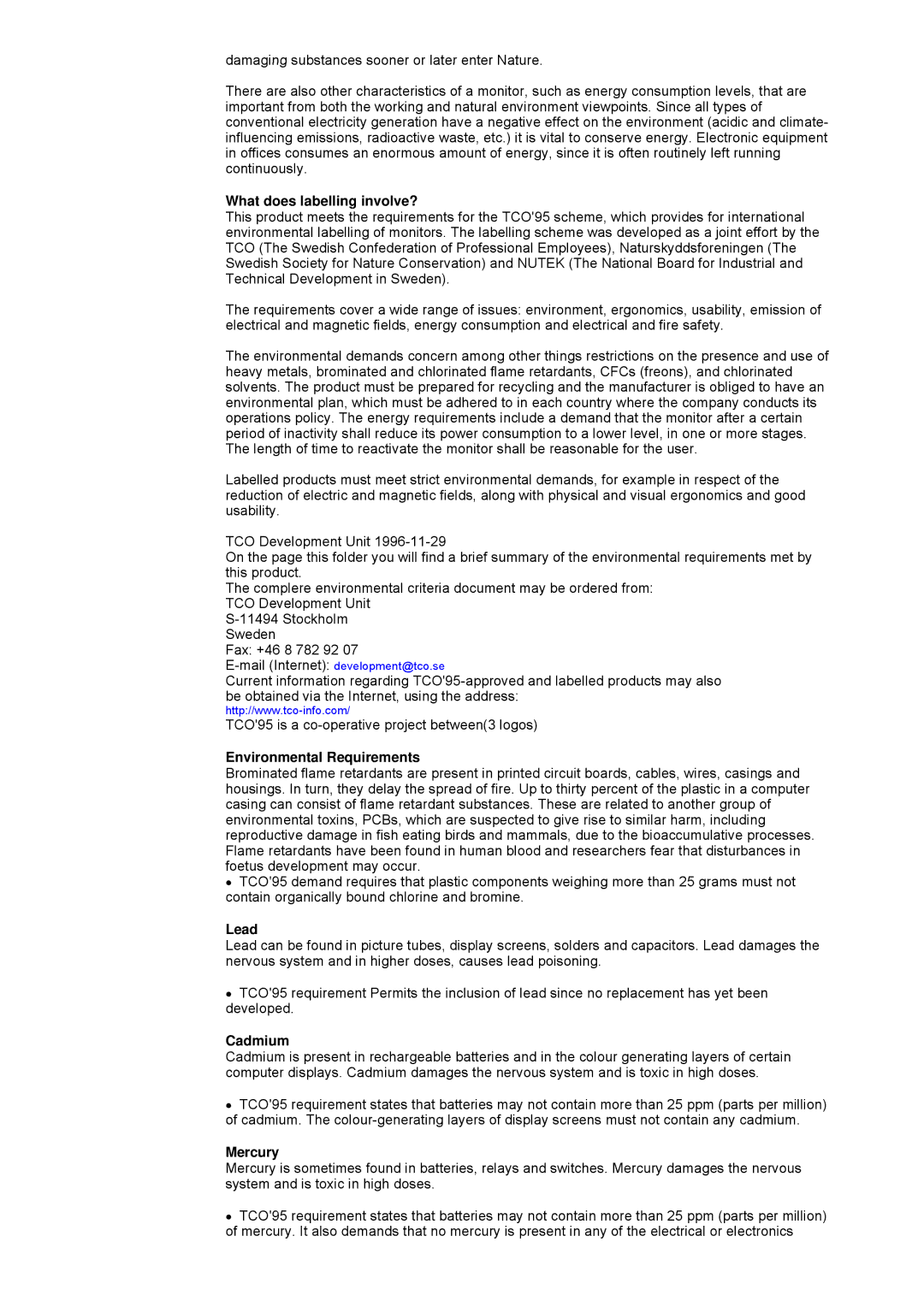 Samsung GH17LSAS/EDC, GH17HSSN/EDC manual What does labelling involve?, Environmental Requirements, Lead, Cadmium, Mercury 