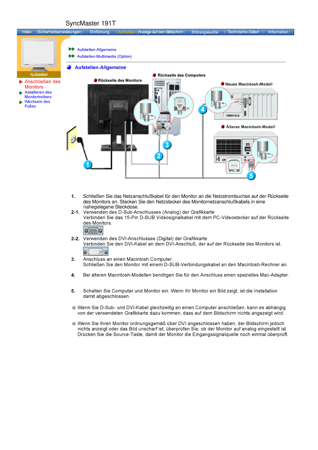 Samsung GH17LSAB/EDC, GH17HSSN/EDC, GH19PSAS/XTP, GH19AWBN/EDC, GH19BSAN/EDC, GH17ESSNZ/EDC, GH17LSAS/EDC Aufstellen-Allgemeine 