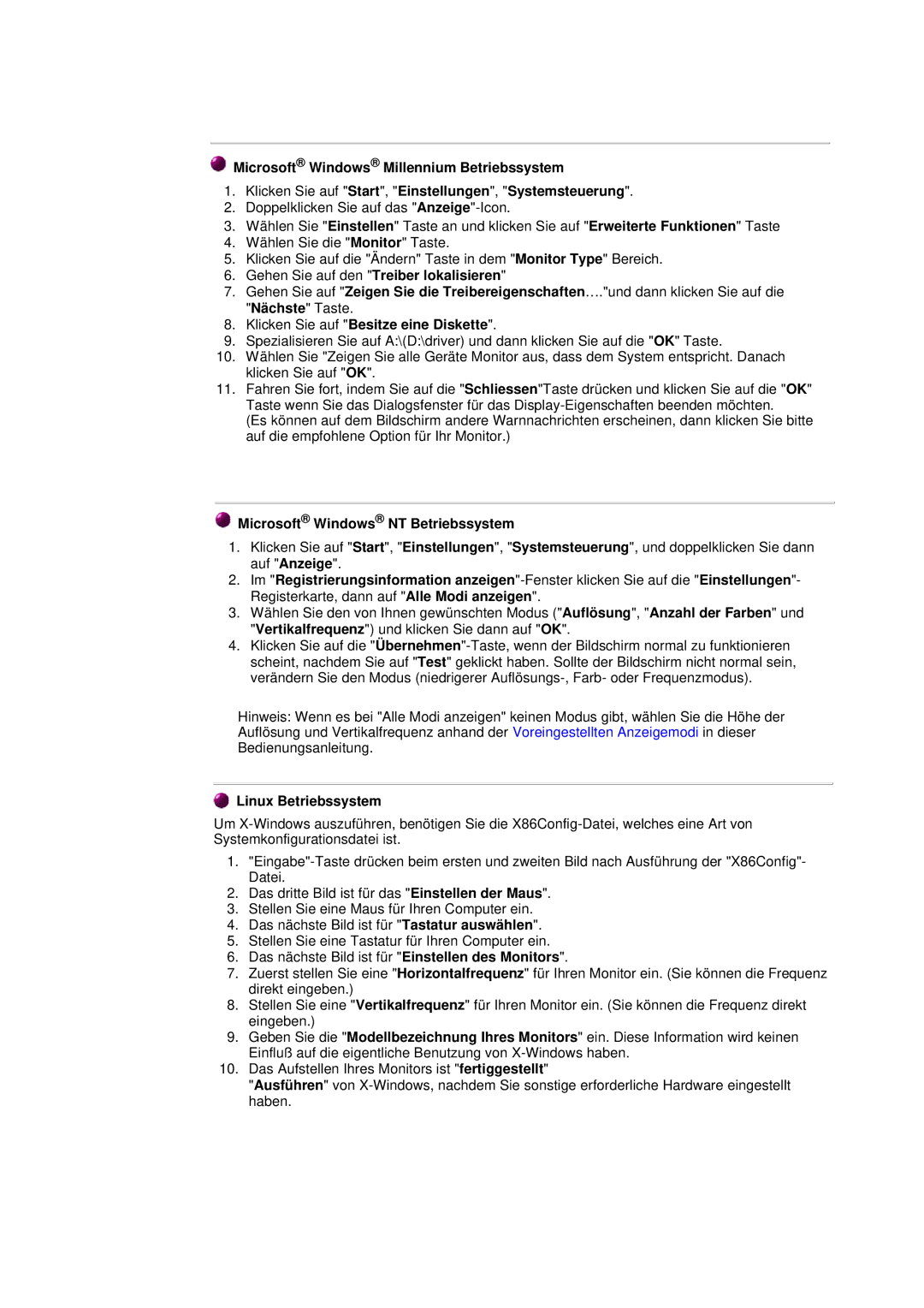 Samsung GH19BSAN/EDC Klicken Sie auf Besitze eine Diskette, Microsoft Windows NT Betriebssystem, Linux Betriebssystem 