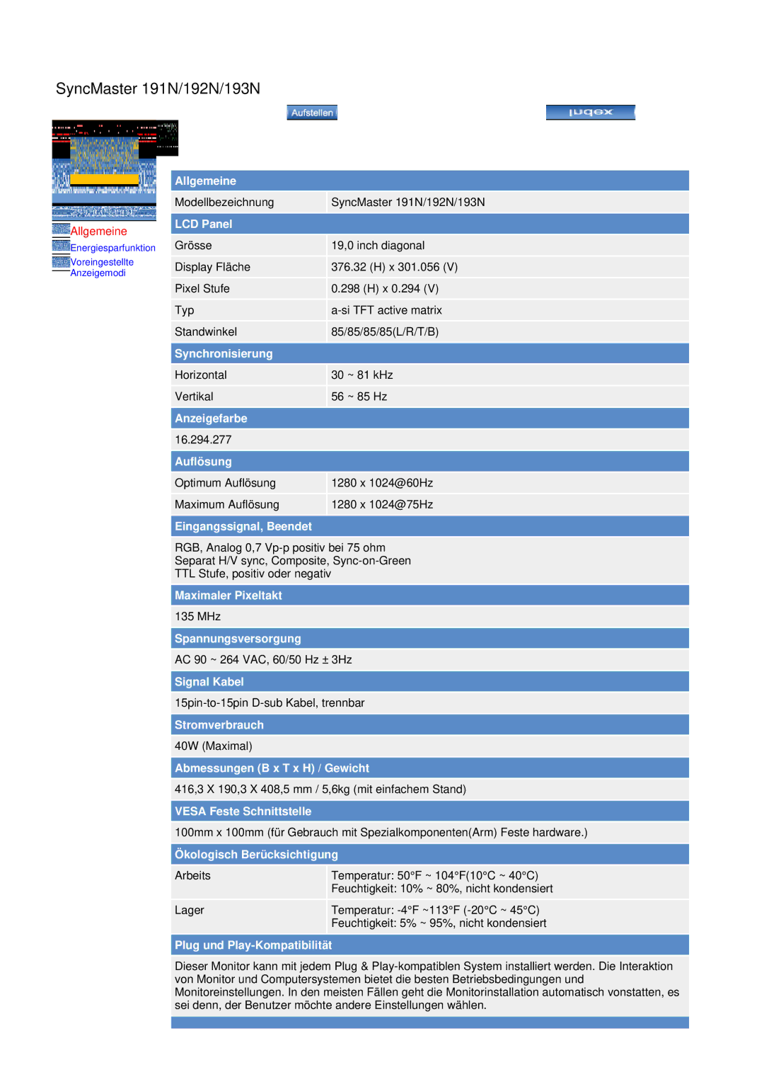 Samsung GH17LSSN/EDC, GH17HSSN/EDC, GH19PSAS/XTP, GH19AWBN/EDC, GH19BSAN/EDC, GH17LSSS SyncMaster 191N/192N/193N, LCD Panel 