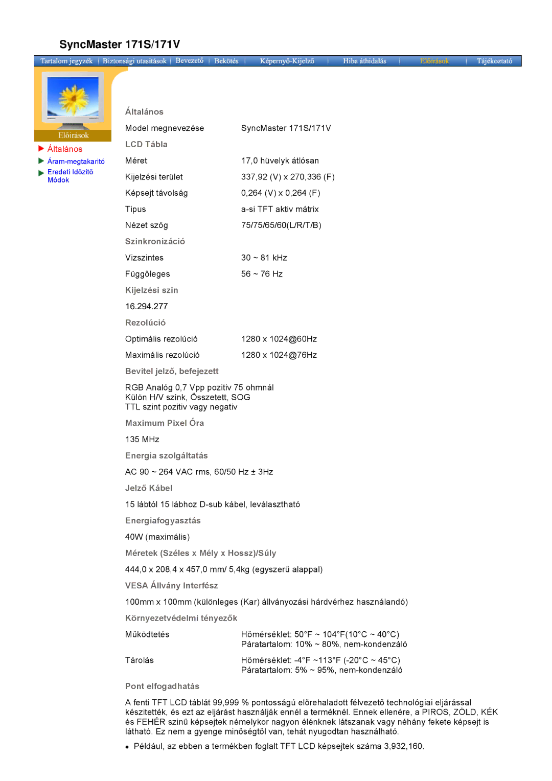 Samsung GH19BSAB/EDC, GH17LSAS/EDC, GH17LSANJ/EDC, GH17LSSS/EDC, GH17LSAN/EDC manual Model megnevezése SyncMaster 171S/171V 