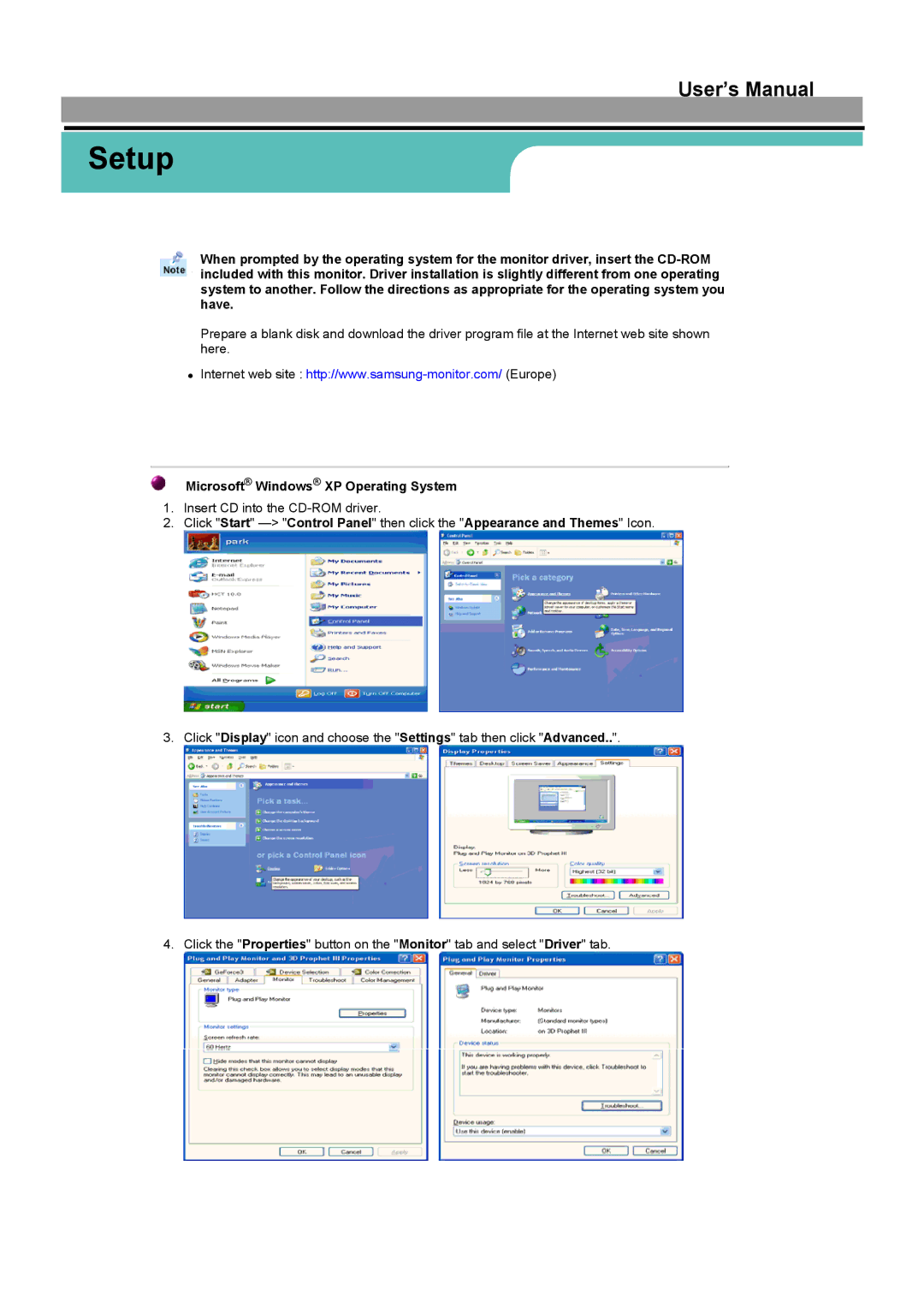 Samsung GH15LUSN/XSJ, GH17LUSN/XSJ manual Microsoft Windows XP Operating System 