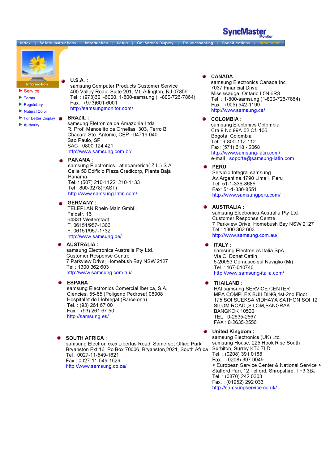 Samsung GH18PSSS/EDC, GH18PSAN/EDC, GH18PSAB/XSJ, GH18PSAS/EDC, GH18PSSB/EDC, GH18PSAS/ILC manual Brazil, Service 