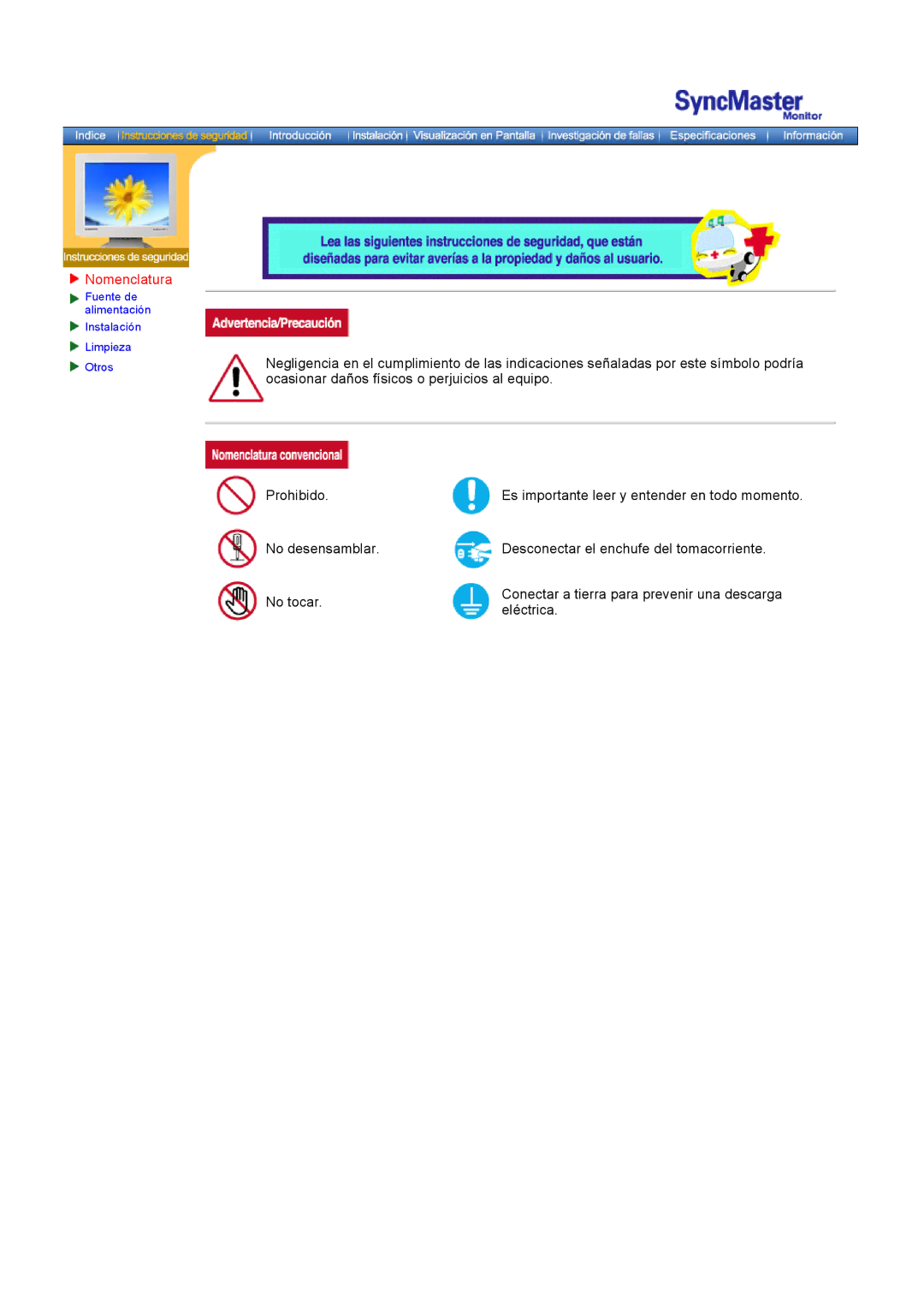 Samsung GH18PSAS/EDC, GH18PSSS/EDC manual Nomenclatura 