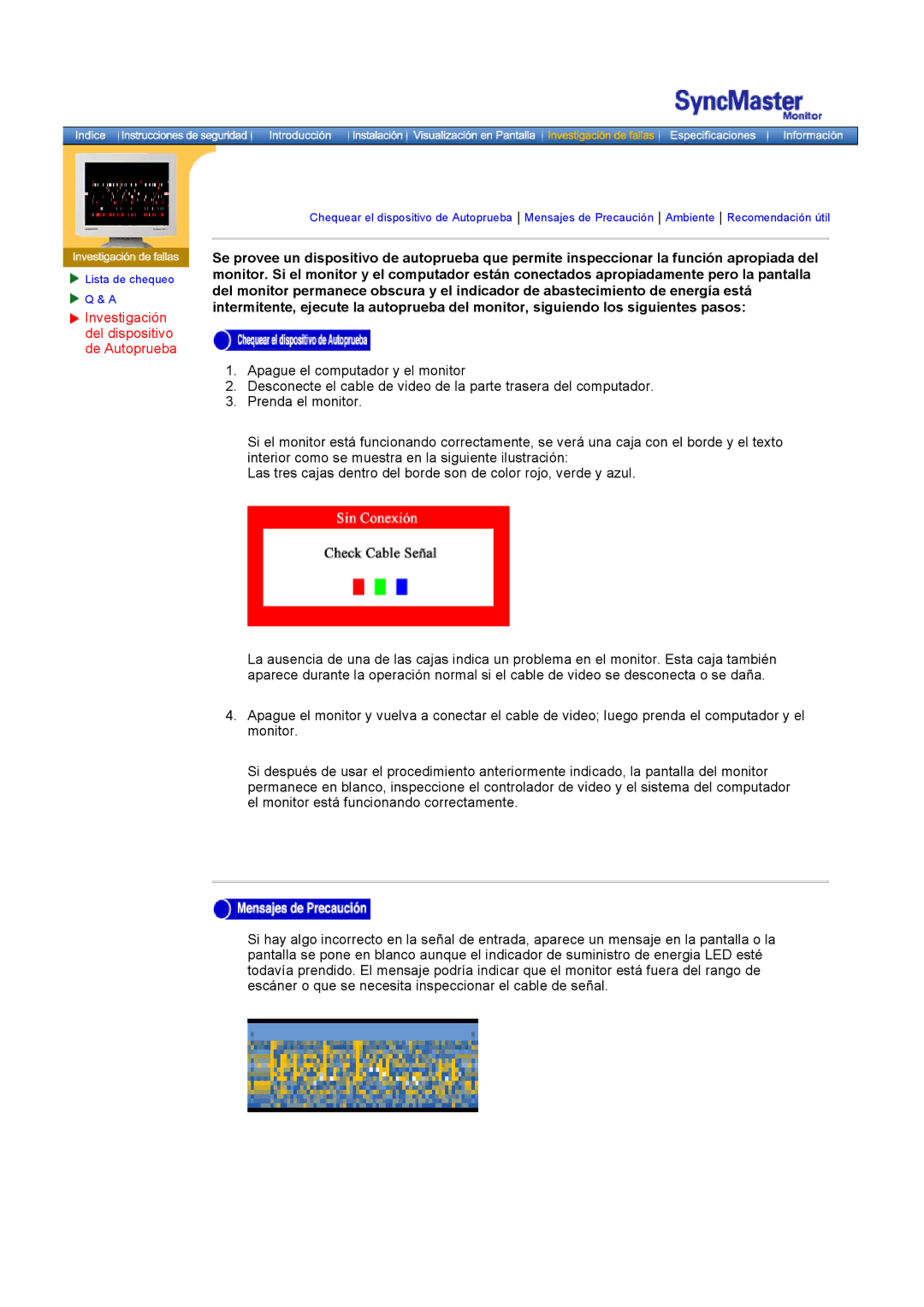 Samsung GH18PSAS/EDC, GH18PSSS/EDC manual Investigación del dispositivo de Autoprueba 