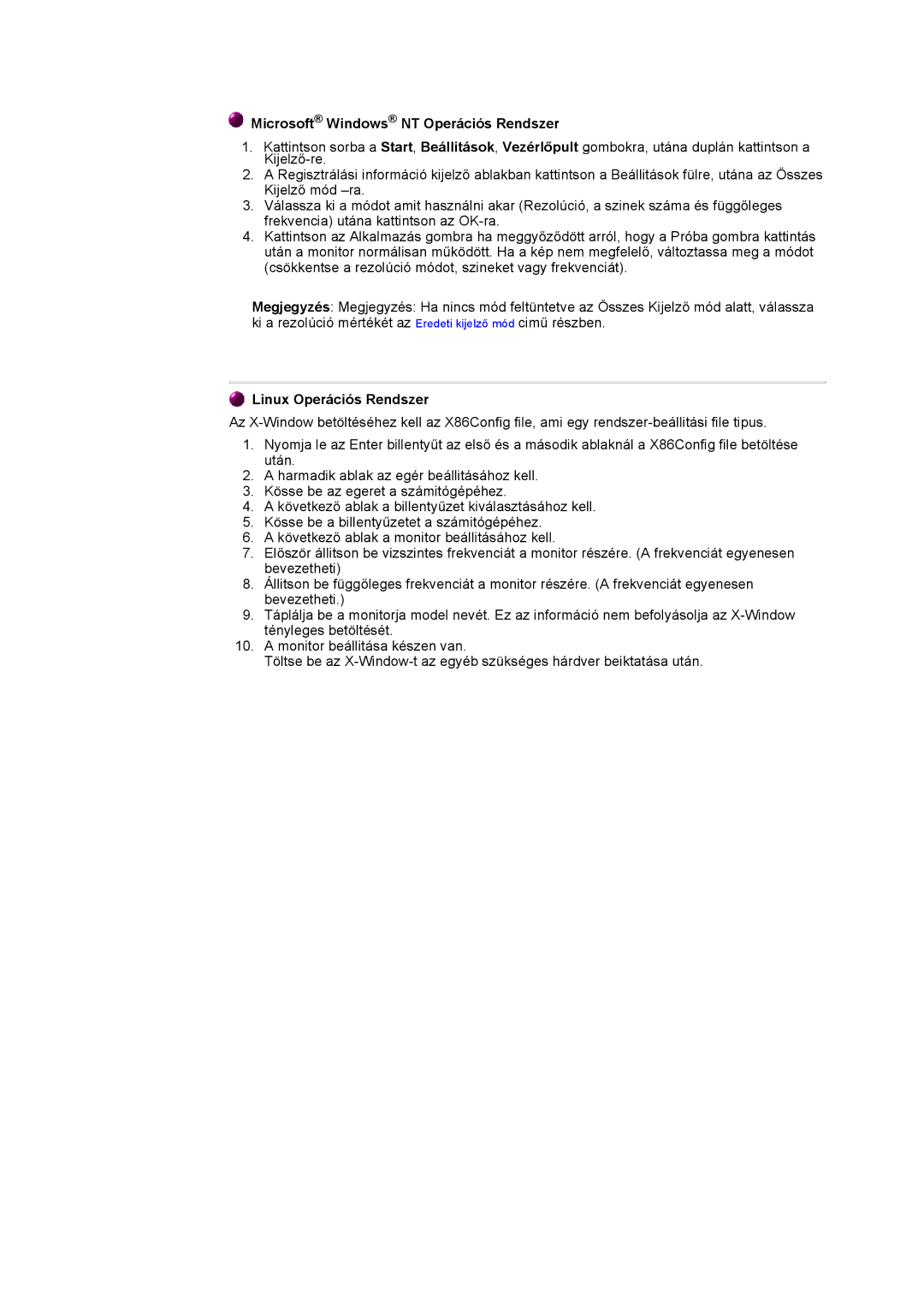 Samsung GH18PSSS/EDC, GH18PSAS/EDC manual Microsoft Windows NT Operációs Rendszer, Linux Operációs Rendszer 