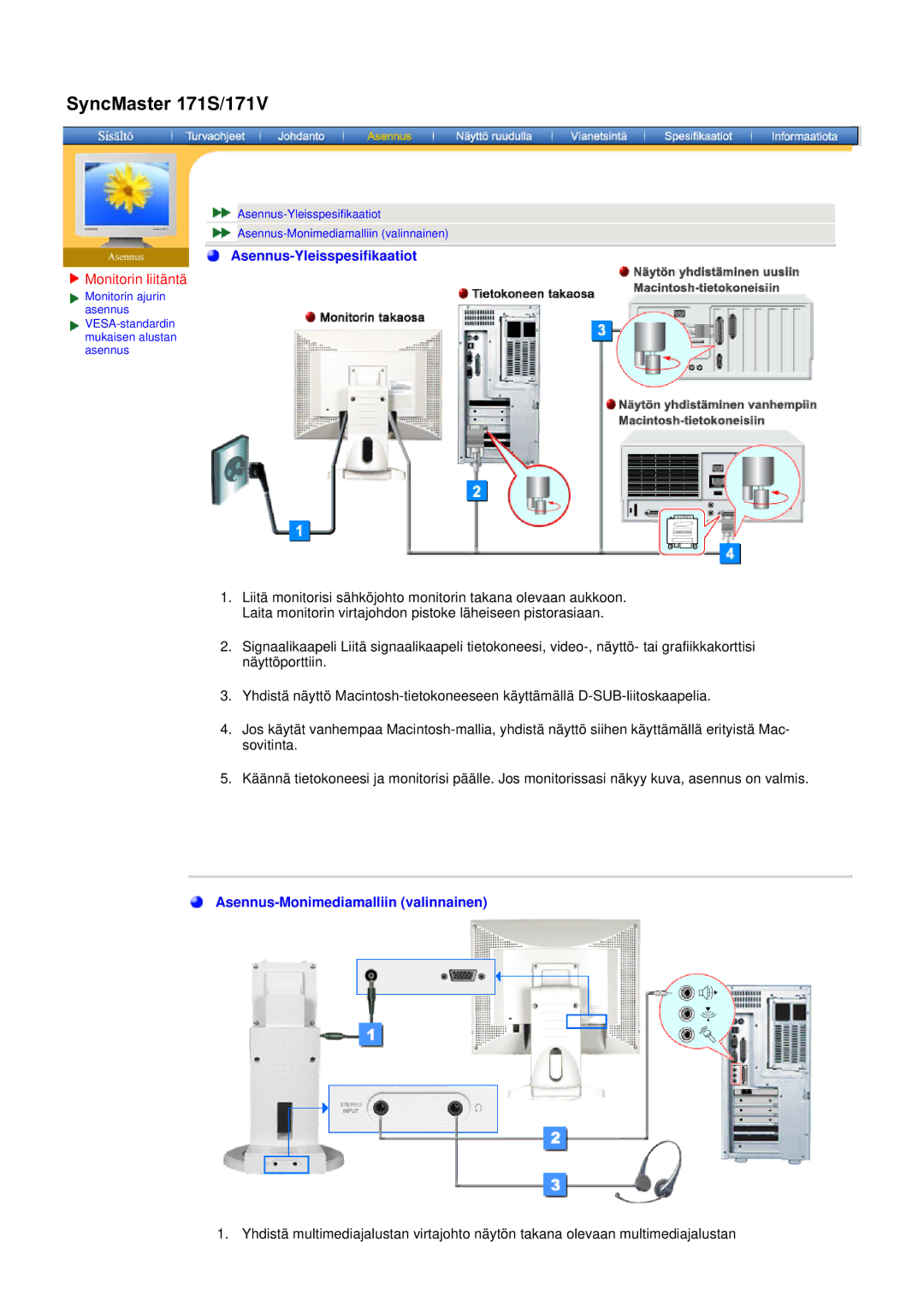 Samsung GH19AWBN/EDC manual SyncMaster 171S/171V 