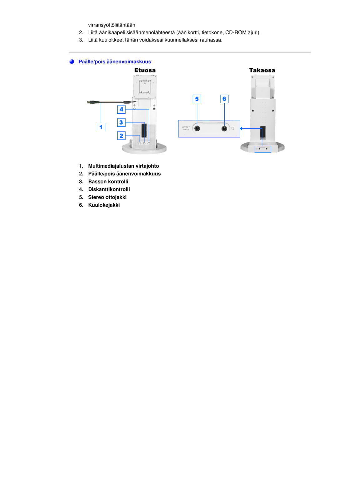 Samsung GH19AWBN/EDC manual Päälle/pois äänenvoimakkuus 