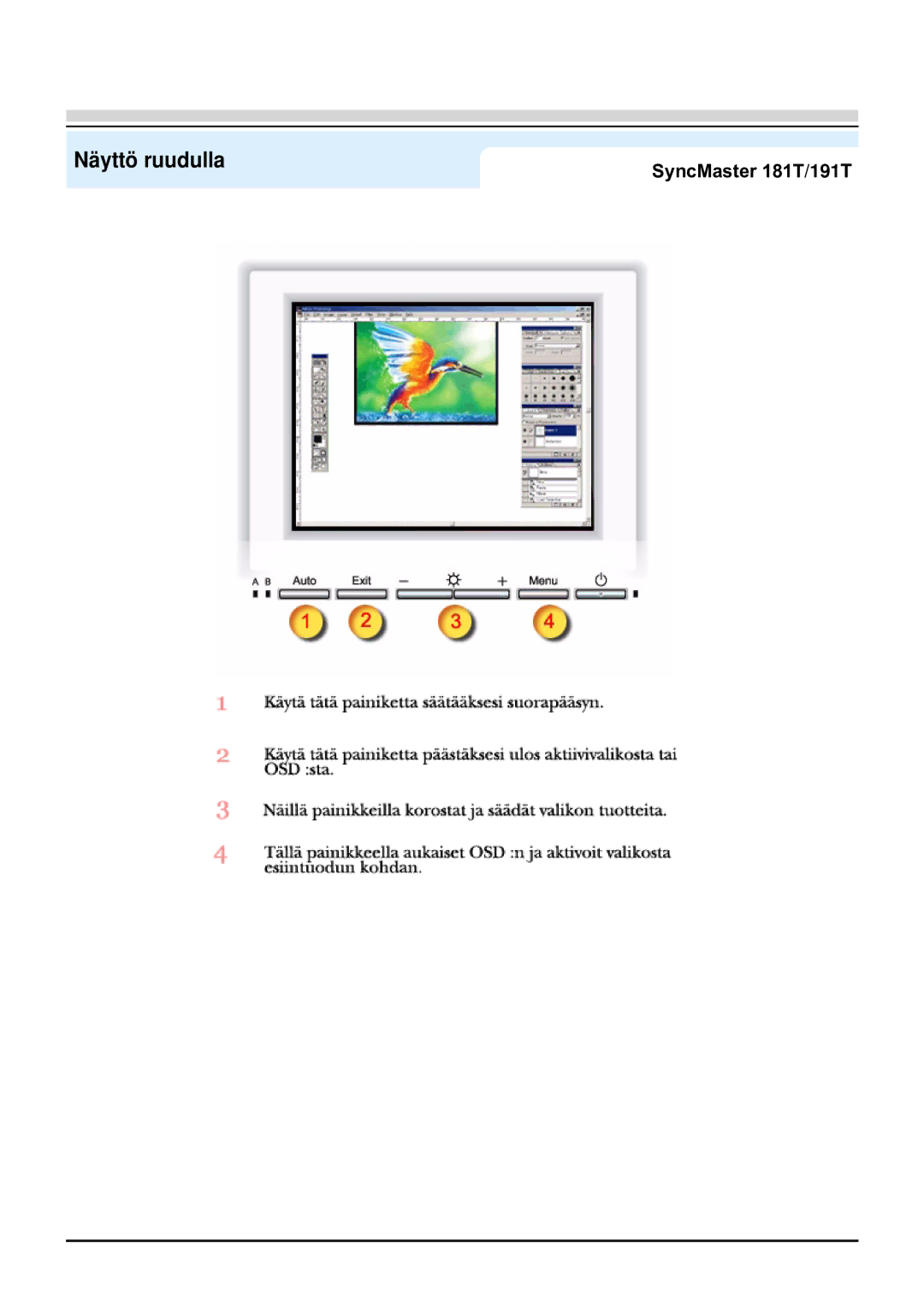 Samsung GH19AWBN/EDC manual Näyttö ruudulla 