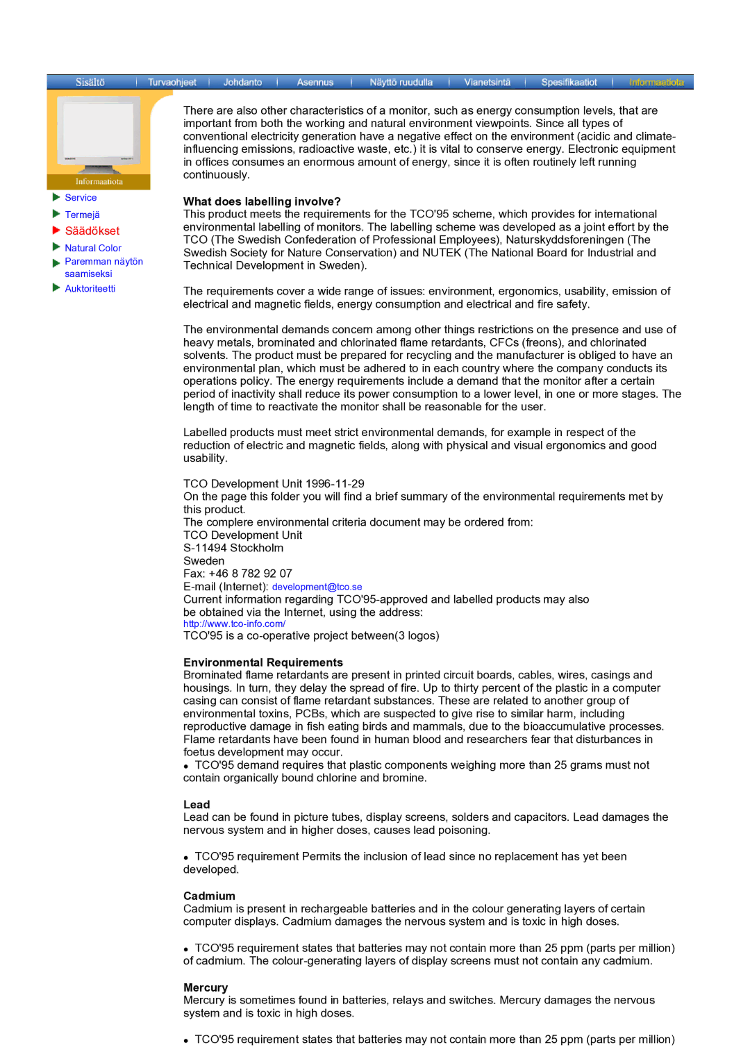 Samsung GH19AWBN/EDC manual What does labelling involve?, Environmental Requirements, Lead, Cadmium, Mercury 