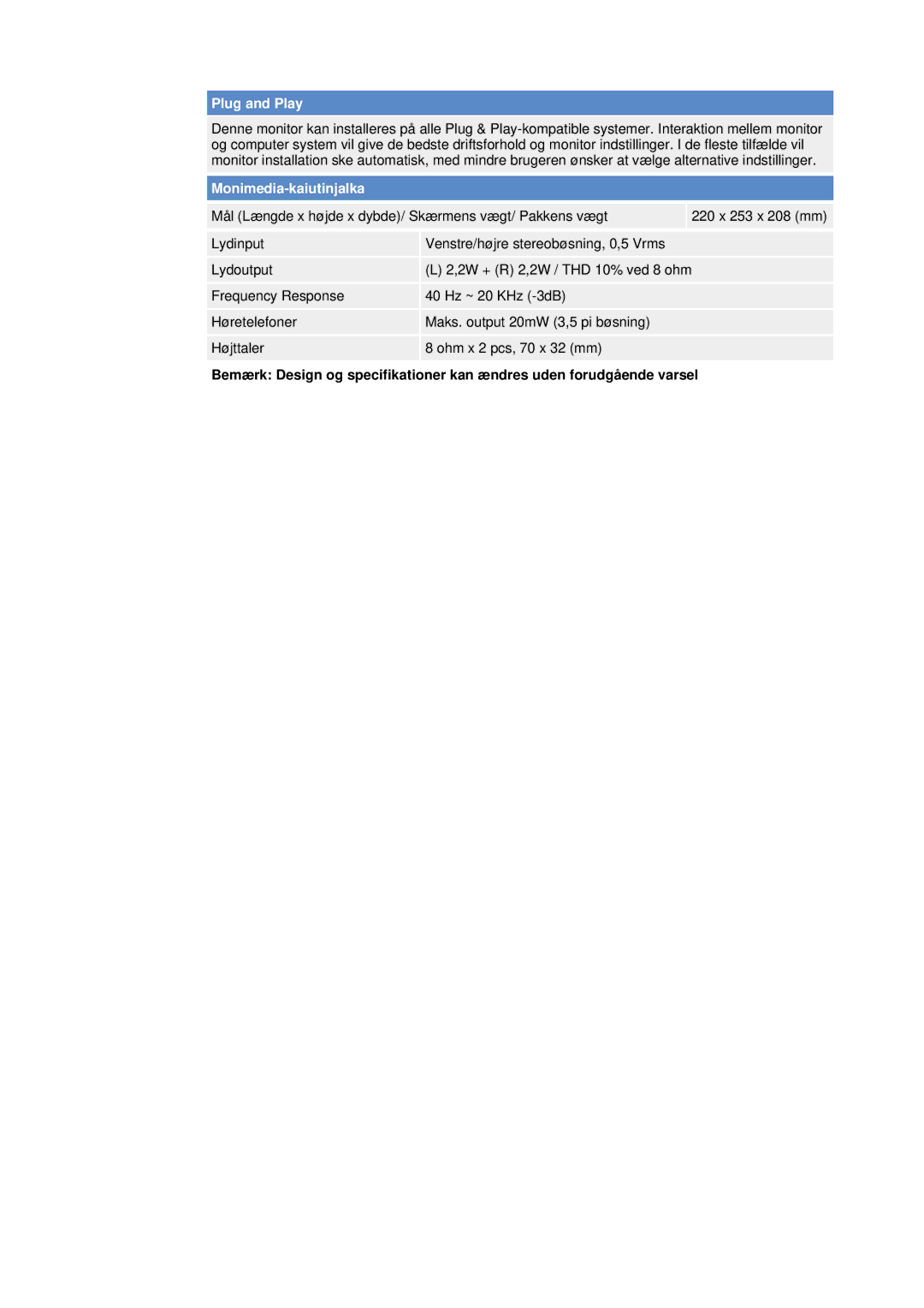 Samsung GH19AWBN/EDC manual Plug and Play 