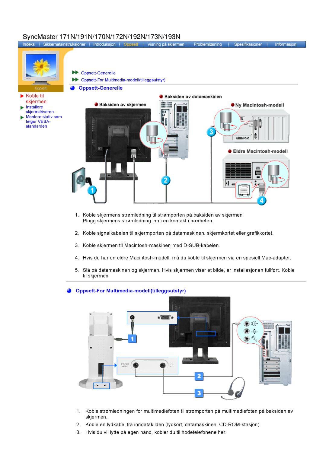 Samsung GH19AWBN/EDC manual SyncMaster 171N/191N/170N/172N/192N/173N/193N 