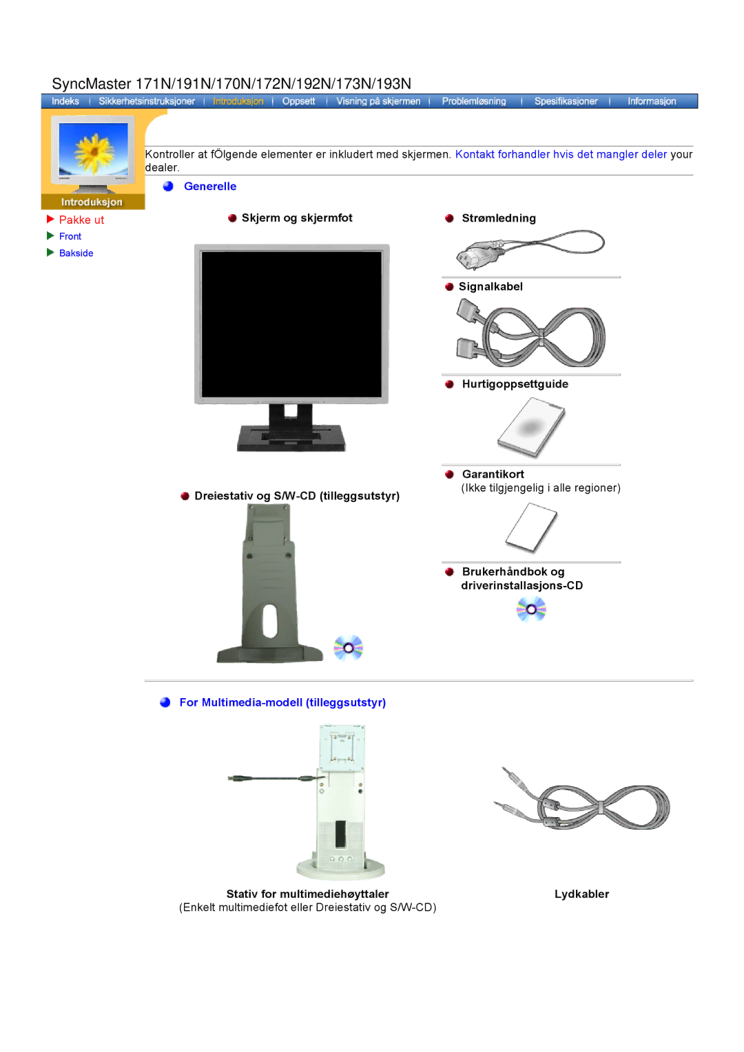 Samsung GH19AWBN/EDC manual SyncMaster 171N/191N/170N/172N/192N/173N/193N 