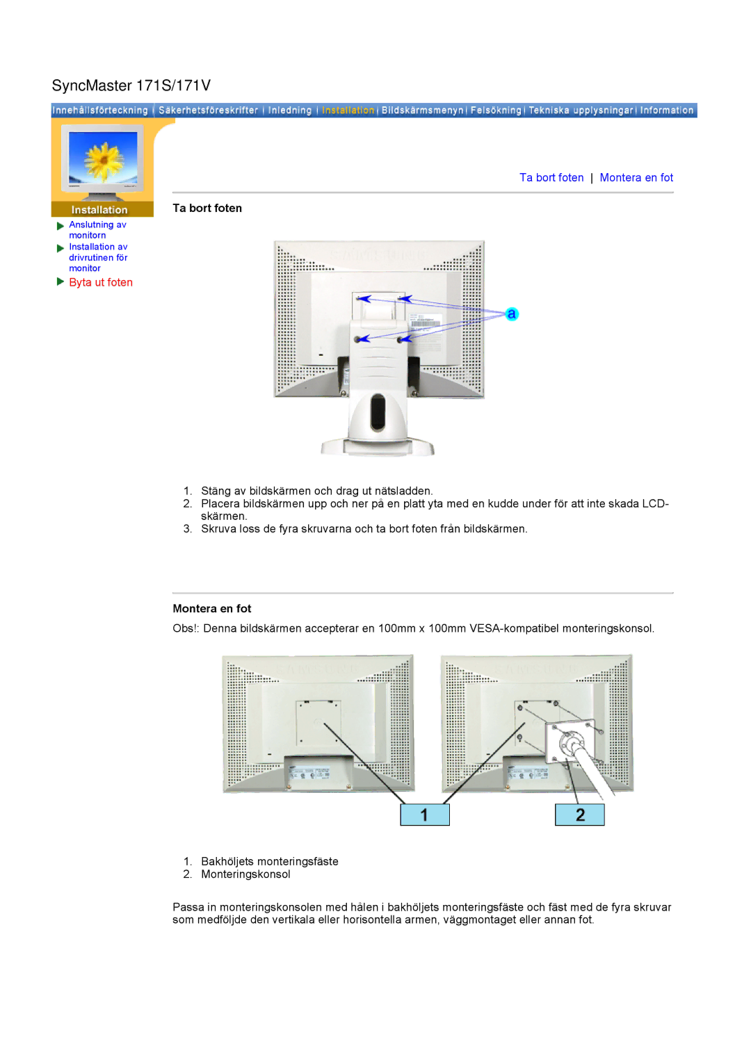 Samsung GH19AWBN/EDC manual SyncMaster 171S/171V 