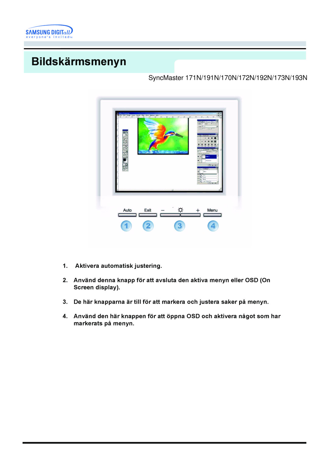 Samsung GH19AWBN/EDC manual SyncMaster 171N/191N/170N/172N/192N/173N/193N 