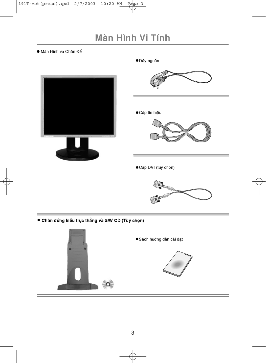 Samsung GH19BSASV/VNT, GH19BSAS/VNT manual Maøn Hình Vi Tính 