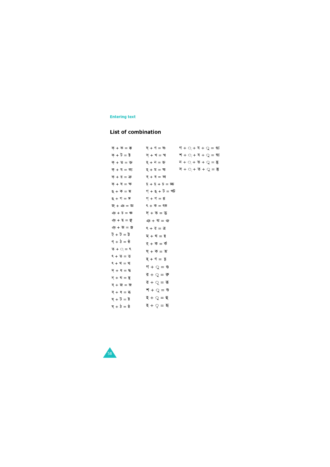 Samsung GH68-06534A manual List of combination 