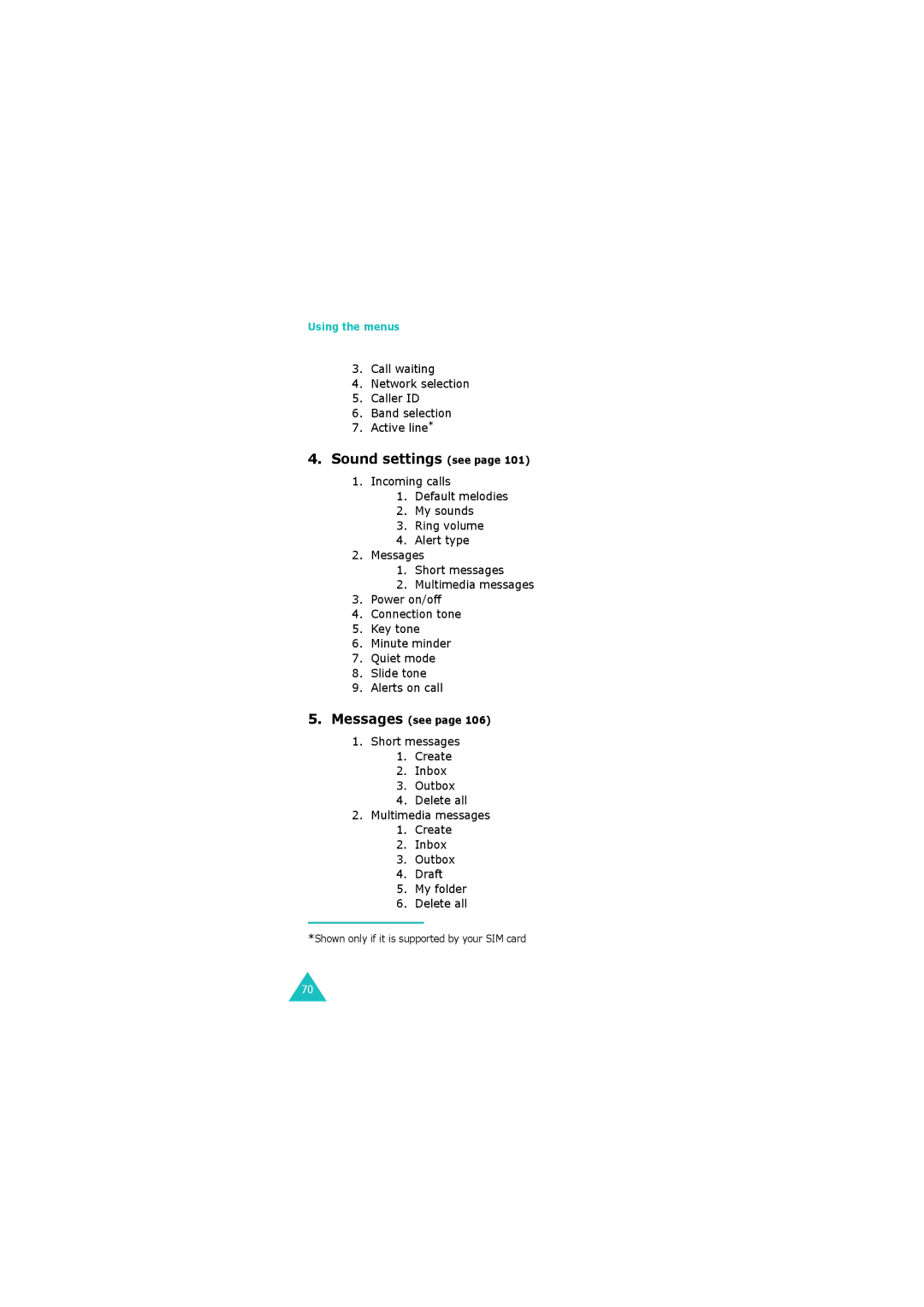 Samsung GH68-06534A manual Sound settings see 