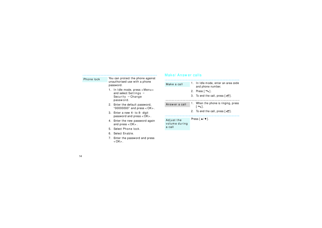 Samsung GH68-06997A manual Make/Answer calls 