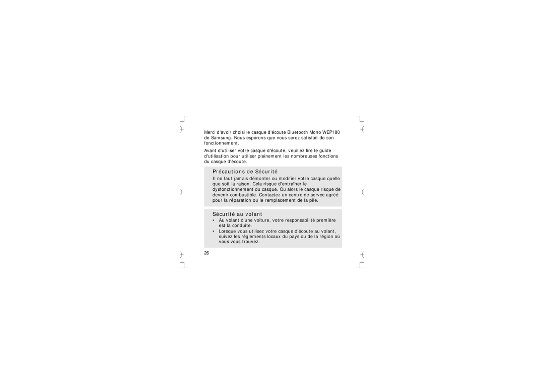 Samsung GH68-12074A manual Précautions de Sécurité, Sécurité au volant 