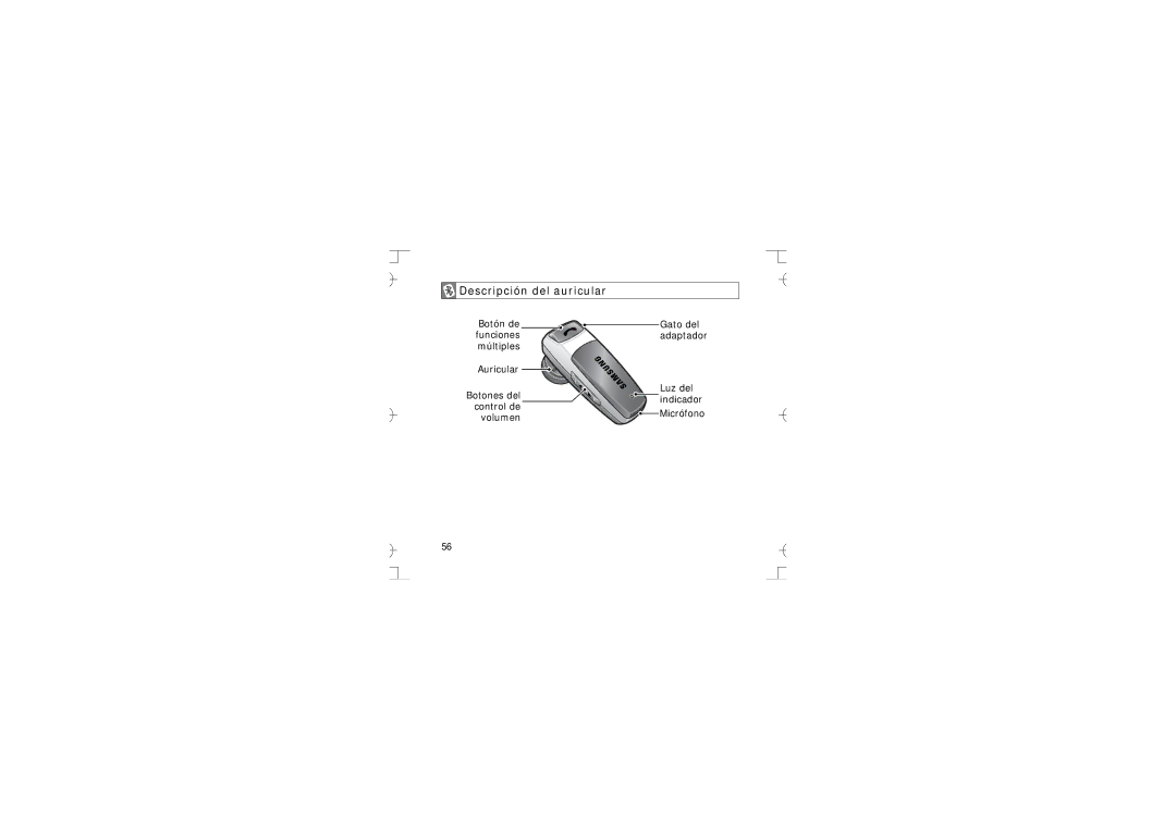 Samsung GH68-12074A manual Descripción del auricular 