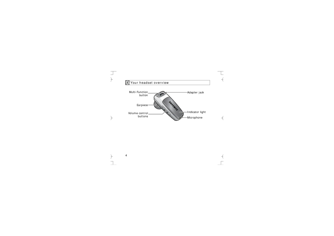 Samsung GH68-12074A manual Your headset overview 