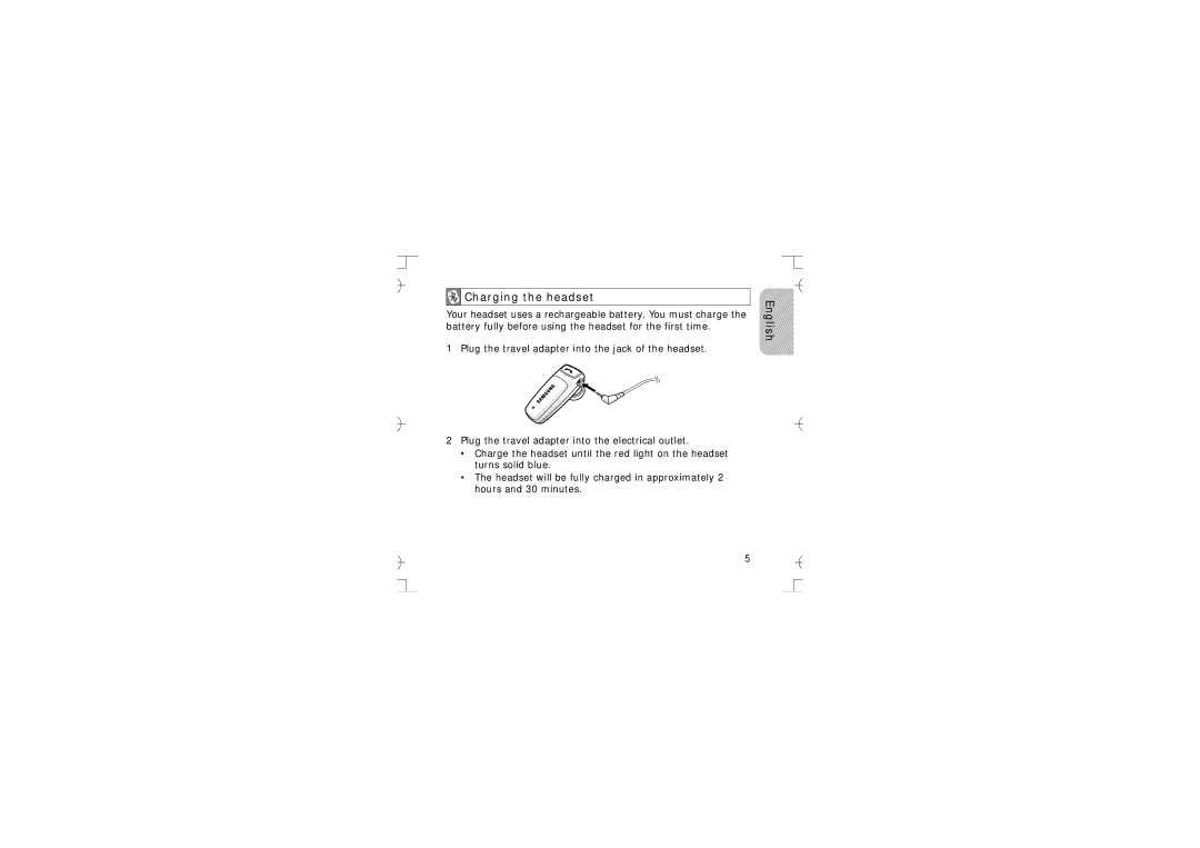 Samsung GH68-12074A manual Charging the headset 