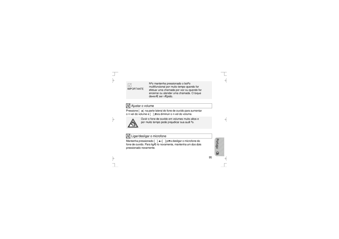 Samsung GH68-12074A manual Ajustar o volume, Ligar/desligar o microfone 