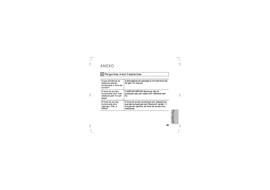 Samsung GH68-12074A manual Anexo, Perguntas mais freqüentes, Português 