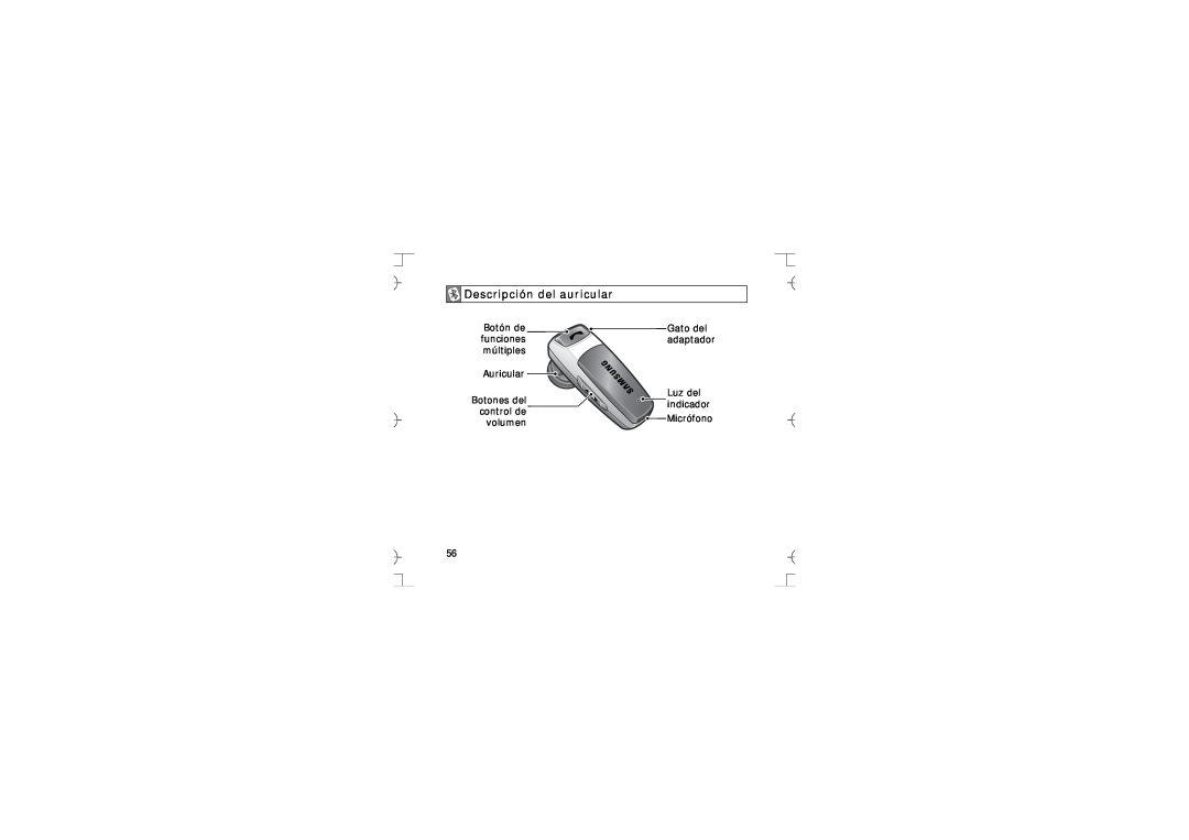 Samsung GH68-12074A manual Descripción del auricular, Gato del, Luz del, control de, volumen 