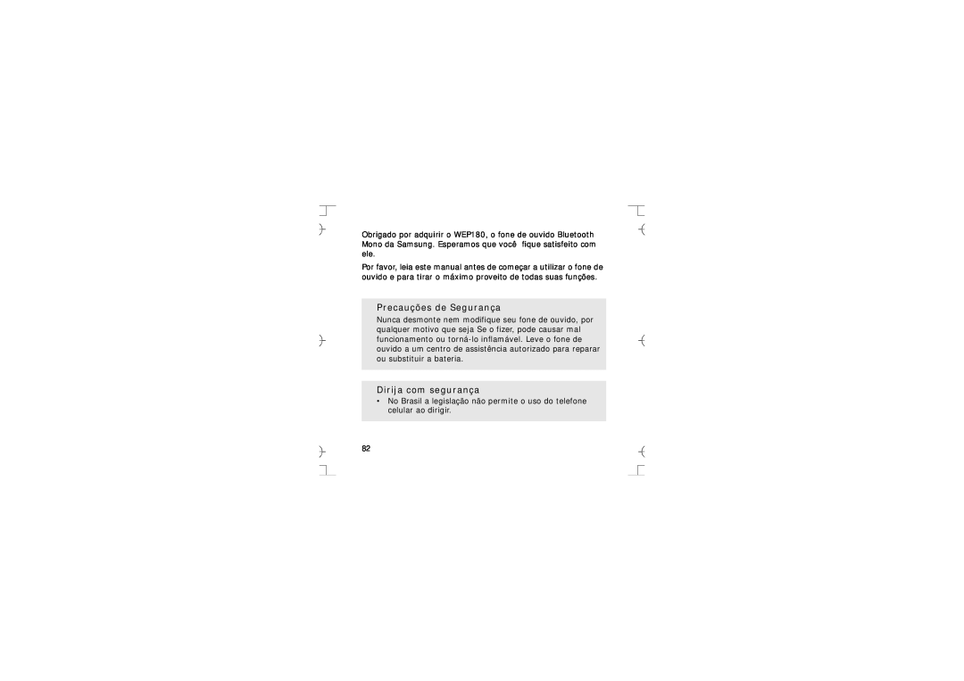 Samsung GH68-12074A manual Precauções de Segurança, Dirija com segurança 